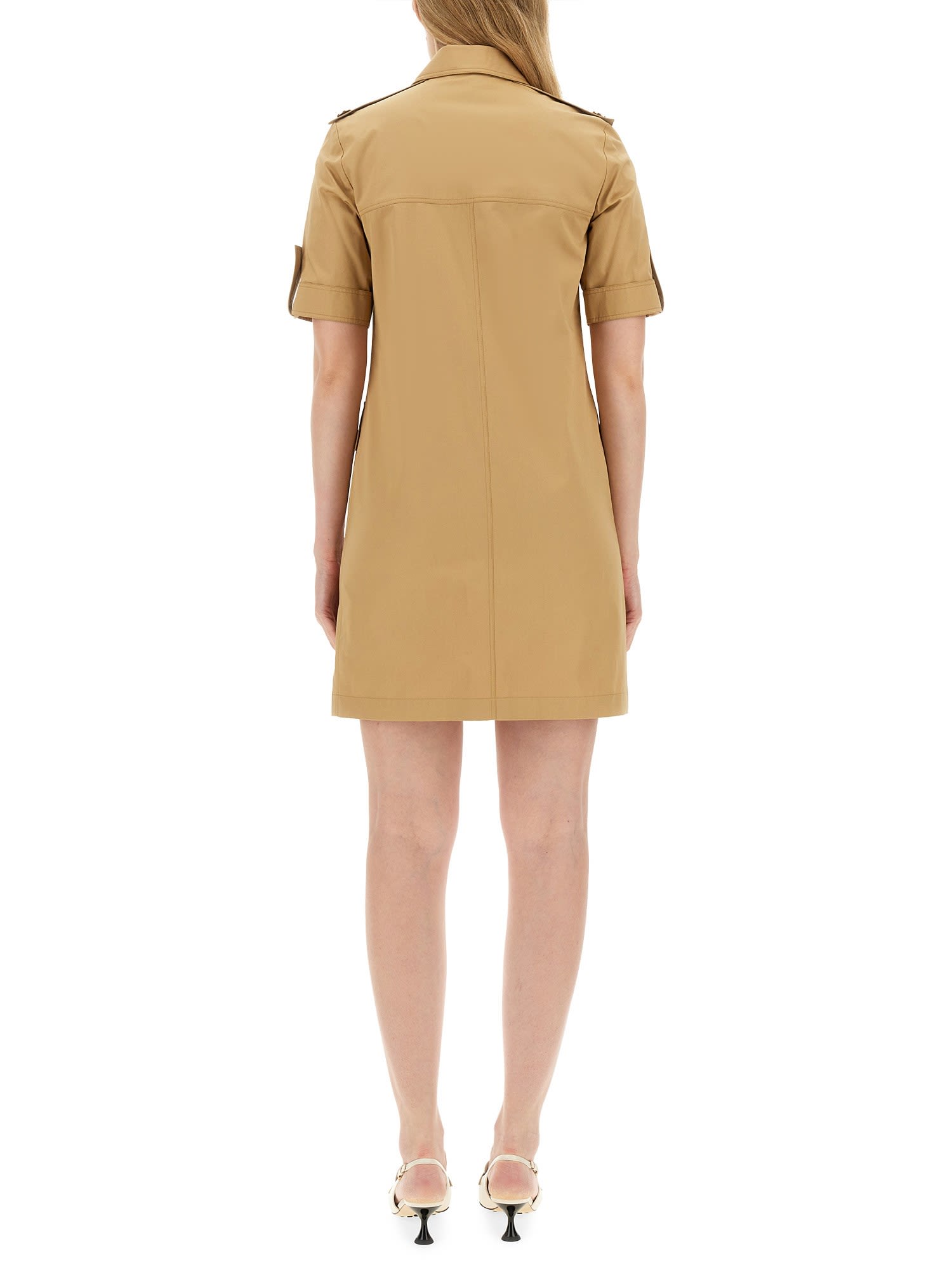 Shop Tory Burch Camp Dress In Beige