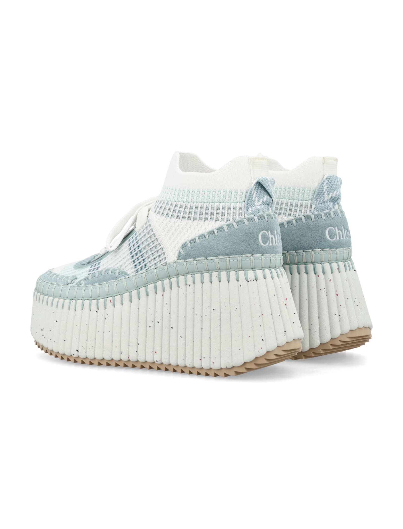 Shop Chloé Nama Wedge Sneaker In Delicate Blue