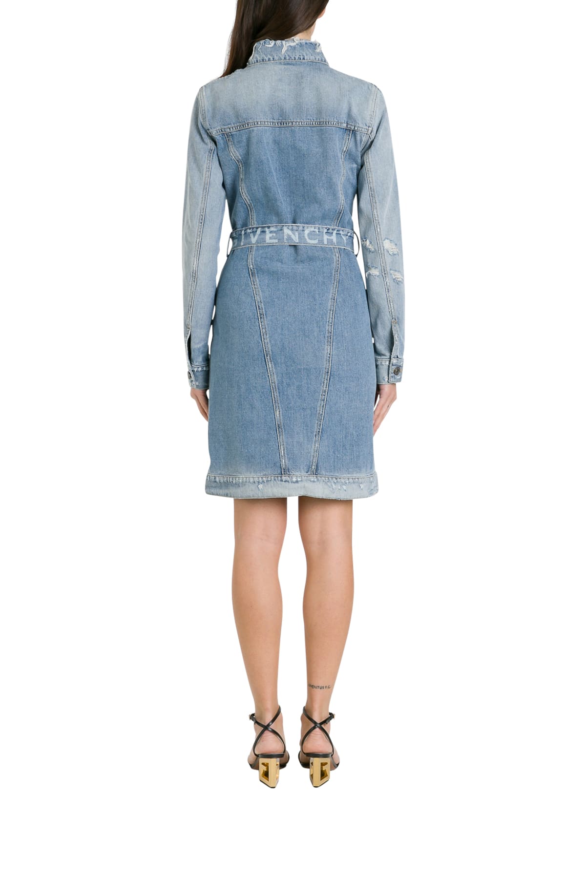 destroyed denim dress
