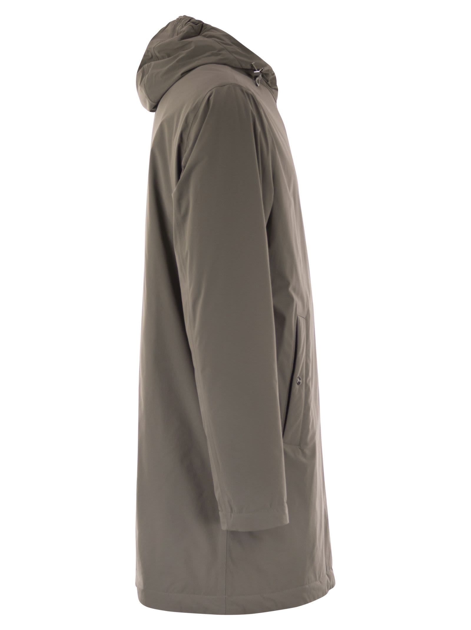Herno Men Long Nylon Jacket In Gray