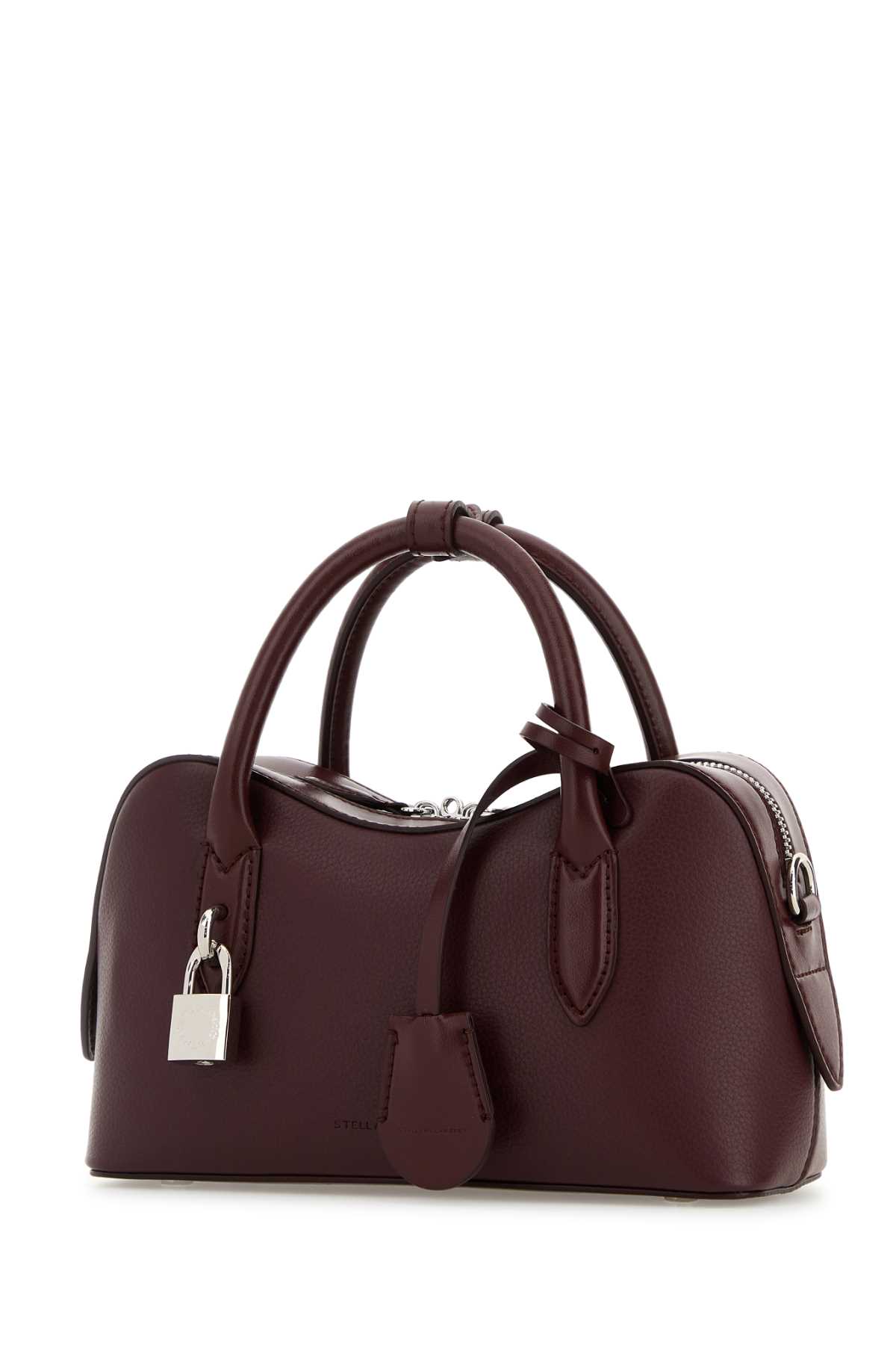 Stella Mccartney Ryder Bordeaux Handbag With Two Top Handles And Front Padlock Detail With Logo In Ecoleather Woman In Burgundy