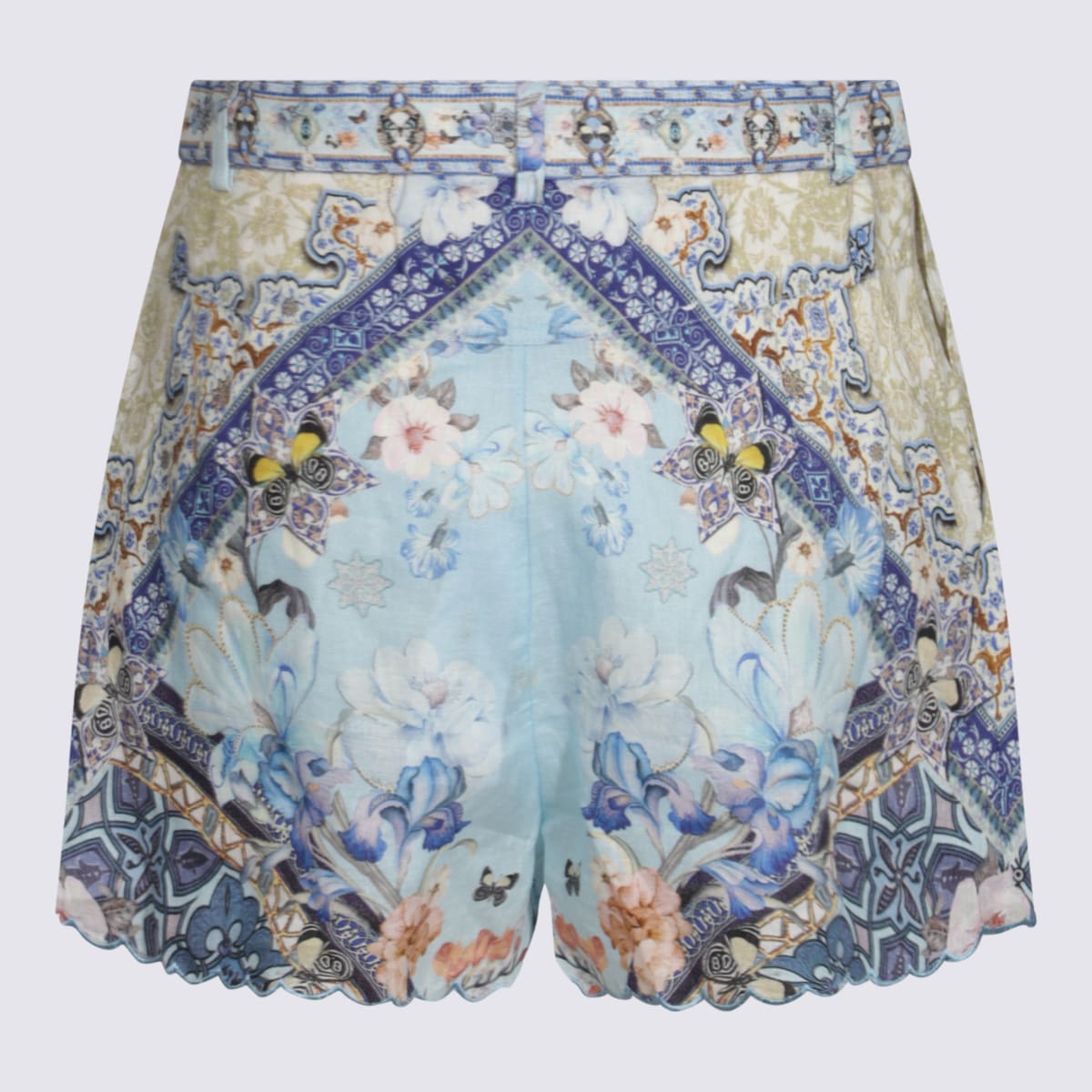 Blue Silk Shorts