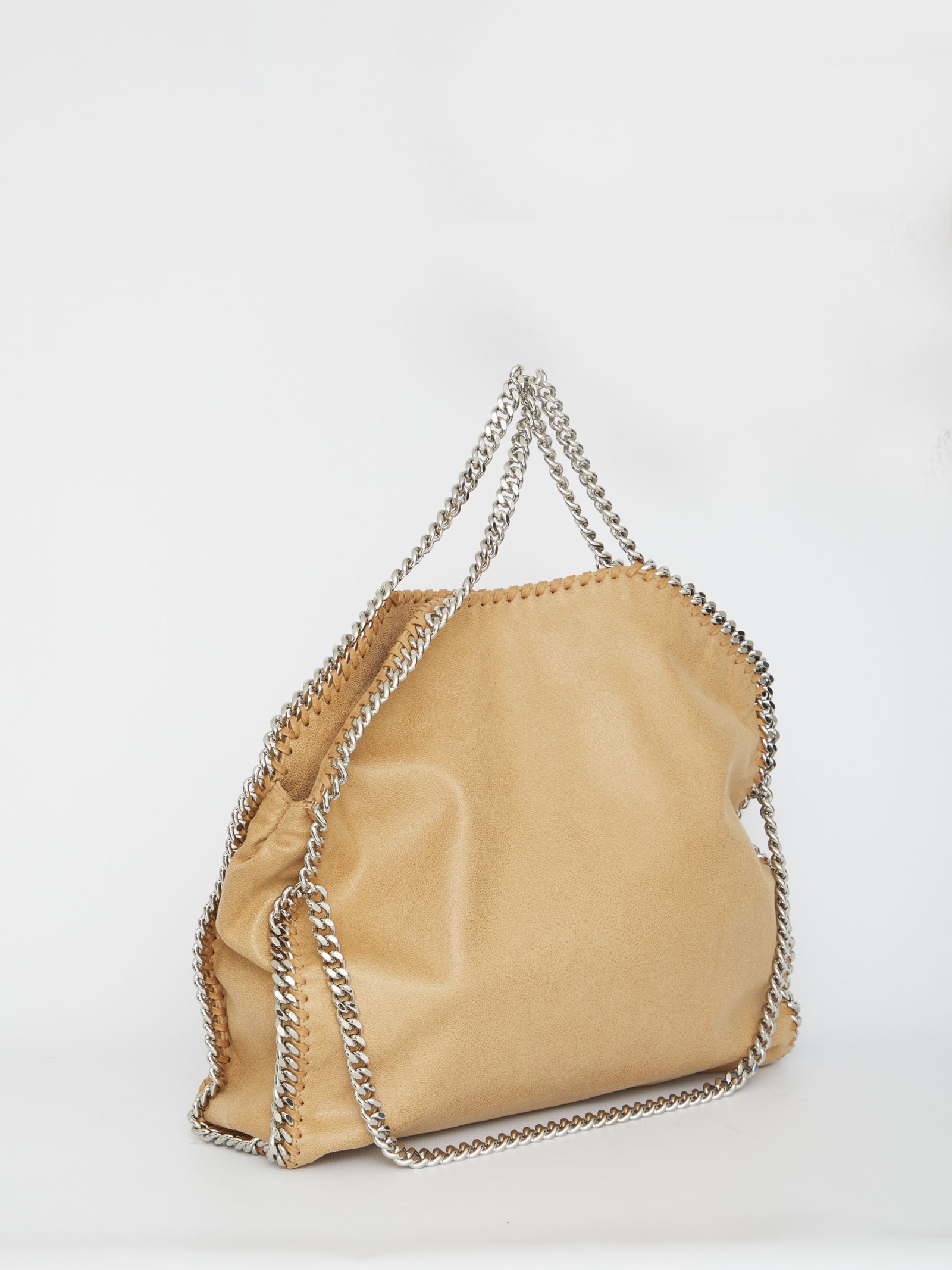 Shop Stella Mccartney 3chain Tote Eco Shaggy Deer In Beige