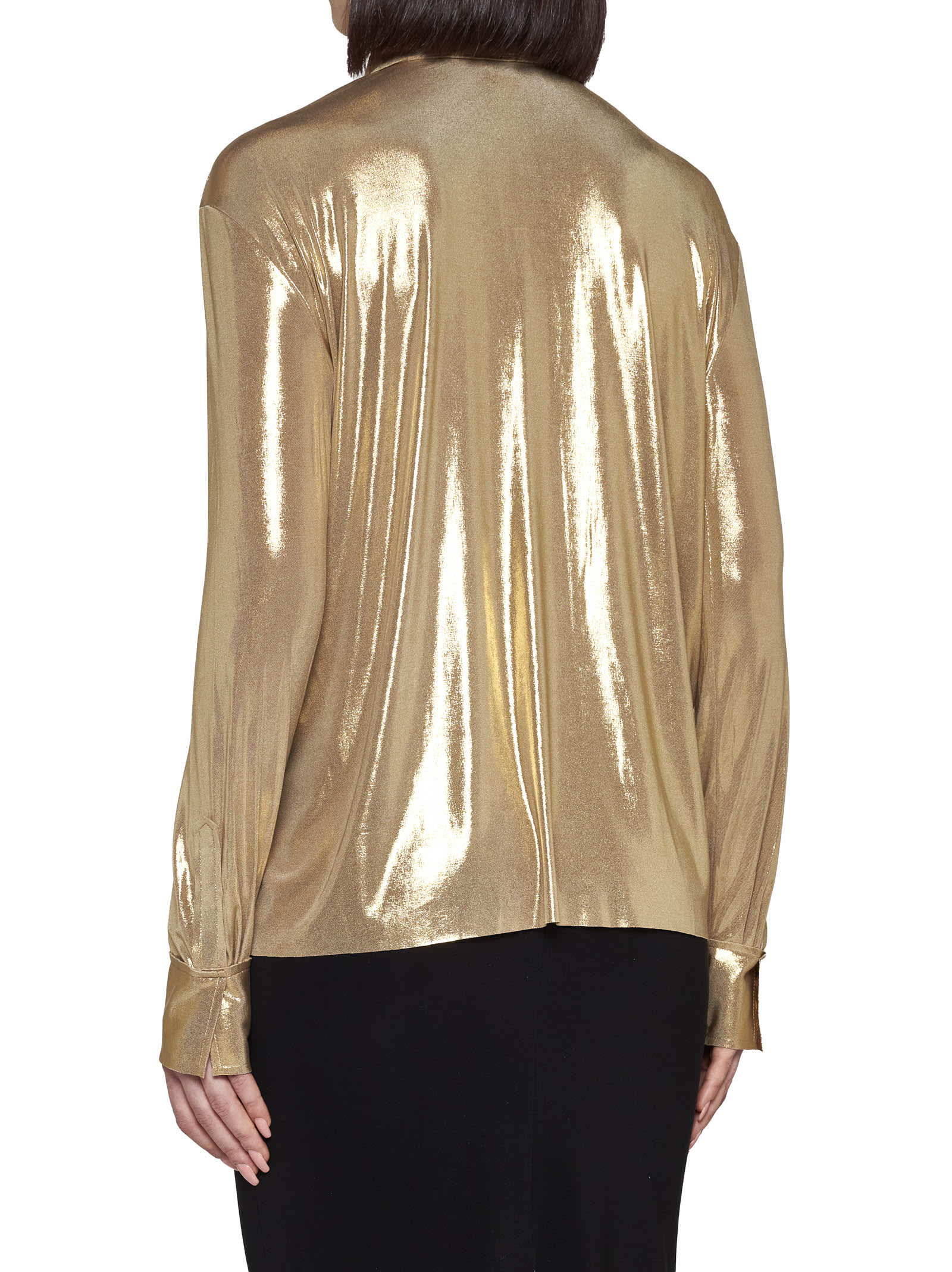 Shop Norma Kamali Shirt In Gold
