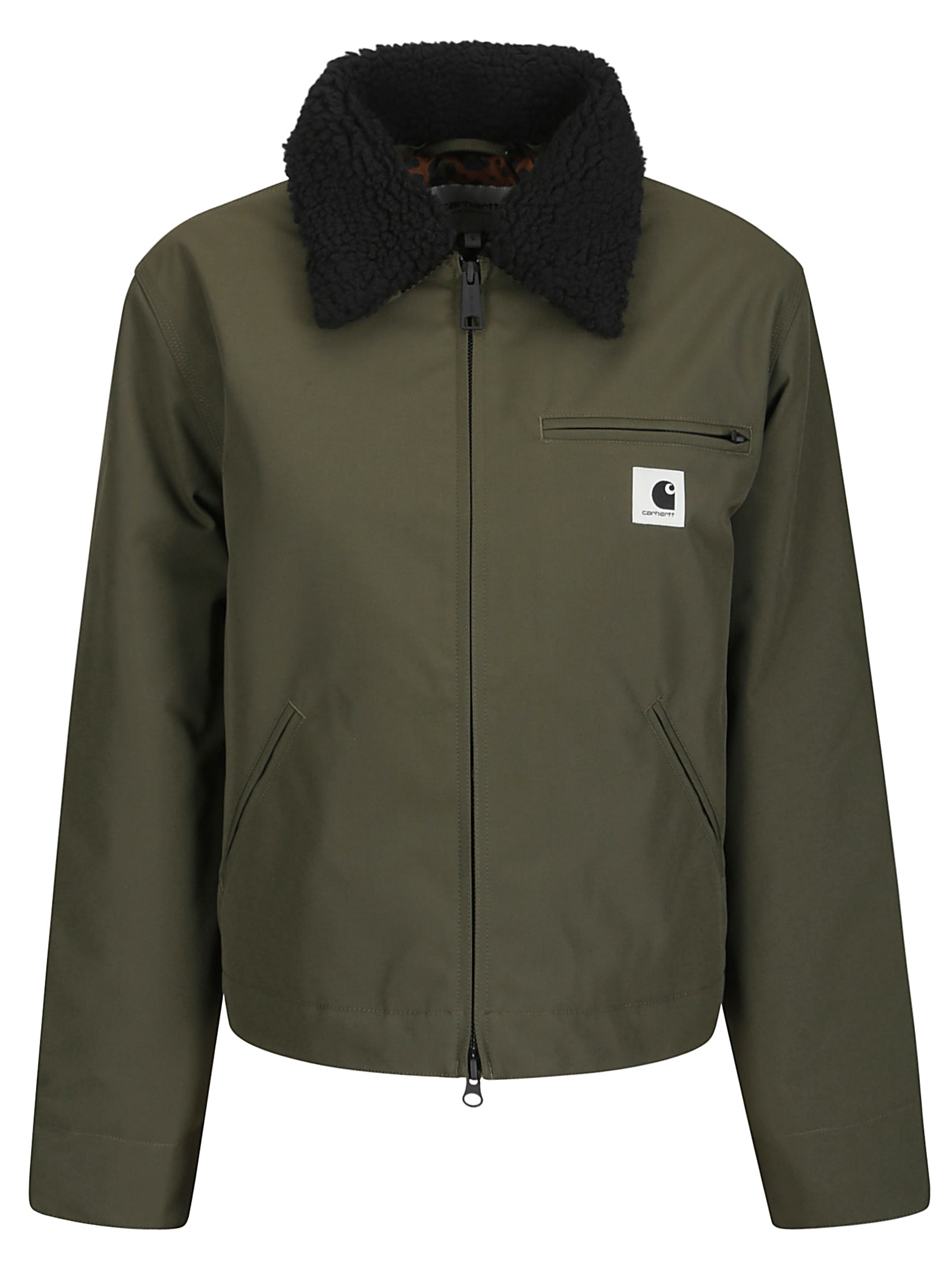 Carhartt W Newkirk Jacket In Office Green/camo Leo Tamarind