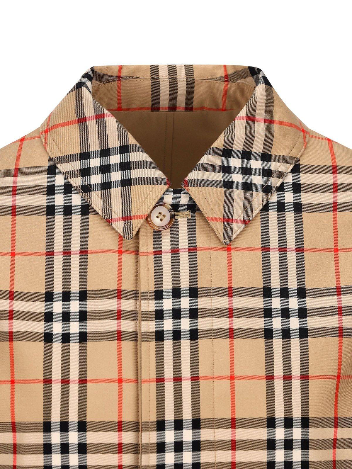 Shop Burberry Checked Single-breasted Coat In Archive Beige