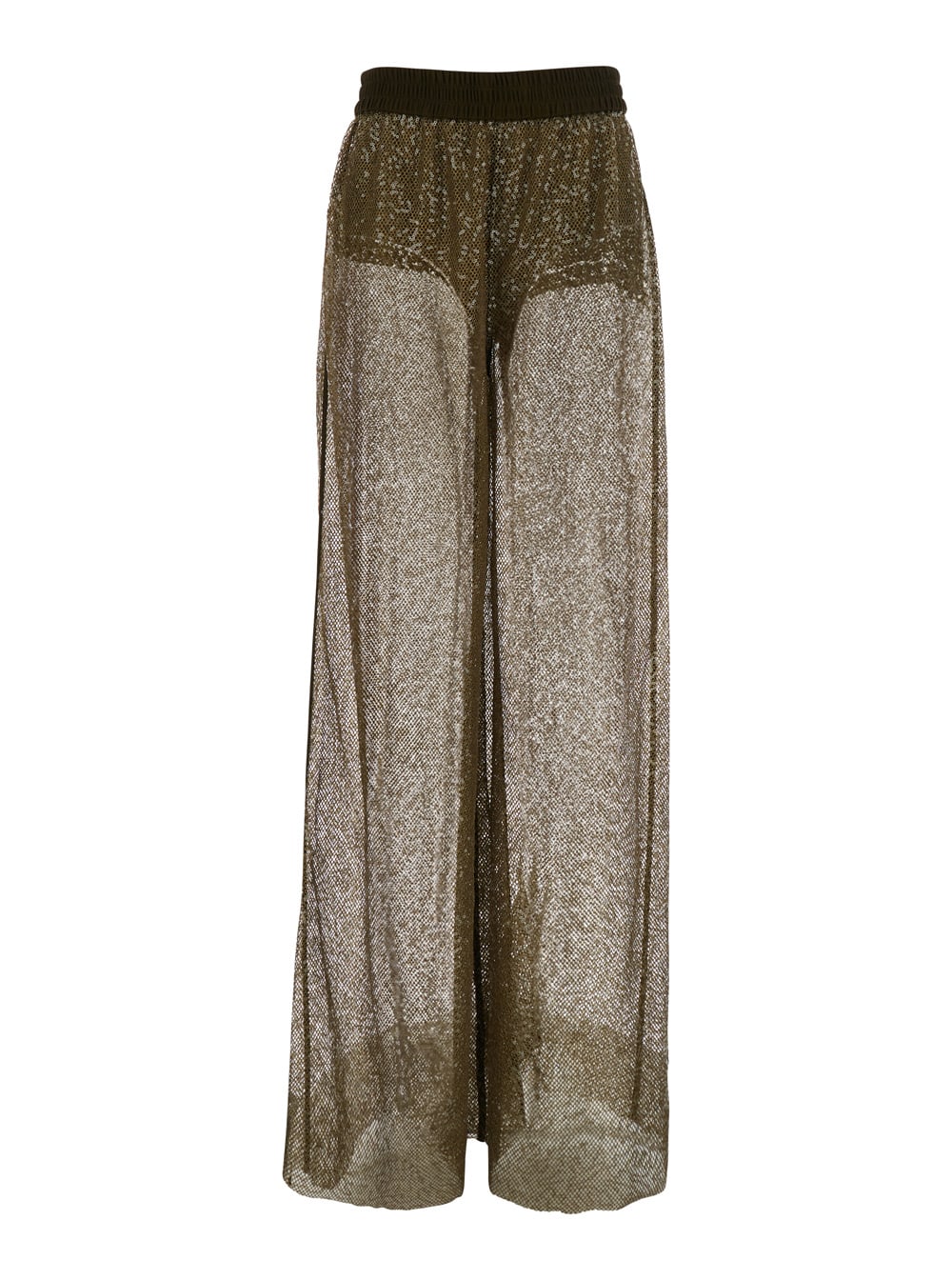 Pinko 'swatch' Green Rhinestoned Pants With Elastic Waist In Green