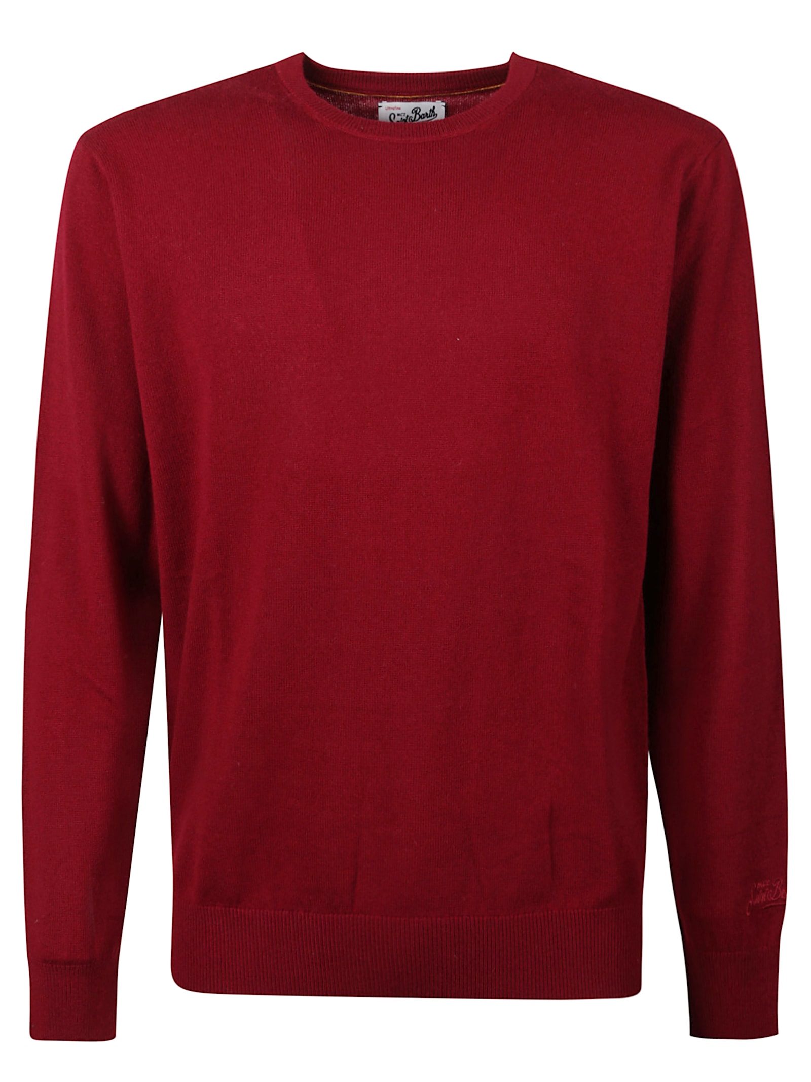 Mc2 Saint Barth Soft Textured Crewneck Knit Sweater In Red
