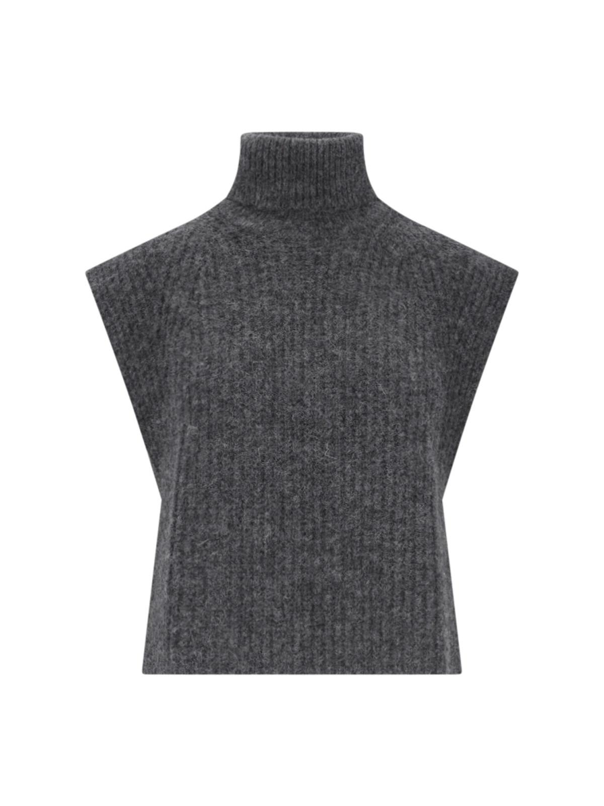 Shop Marant Etoile Megan Cropped Sweater In Grey