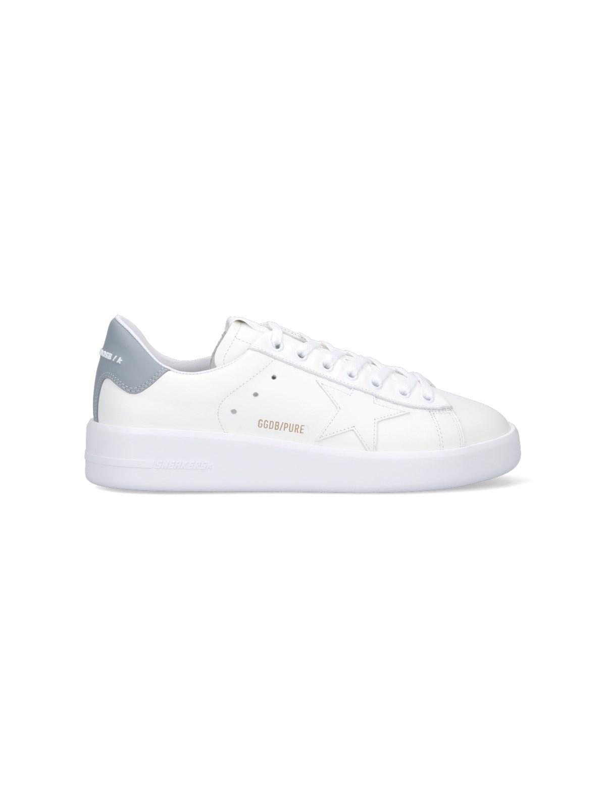 Shop Golden Goose Purestar Sneakers In White/silver/blue