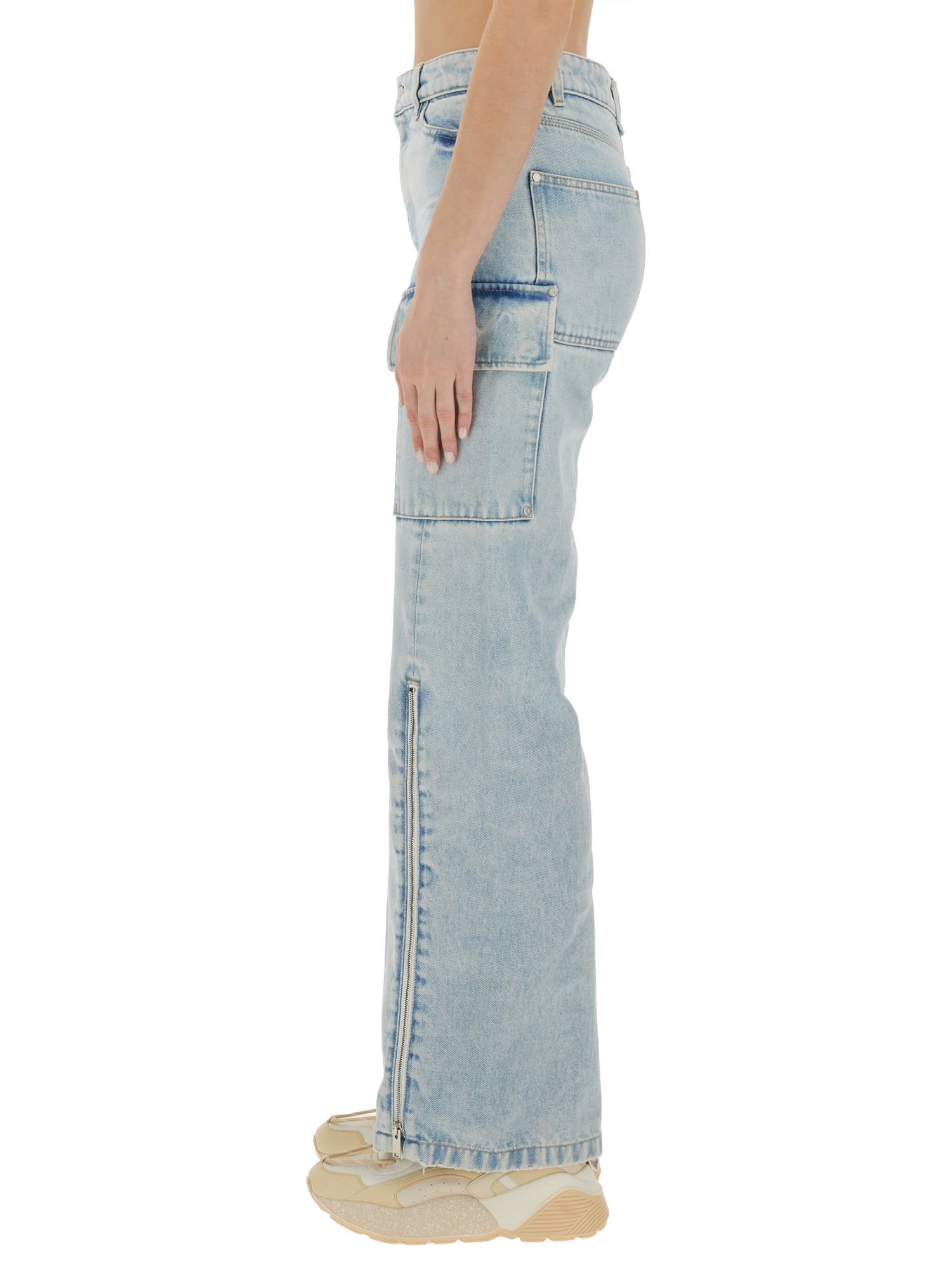 Shop Stella Mccartney Cargo Jeans In Light Vintage Blu