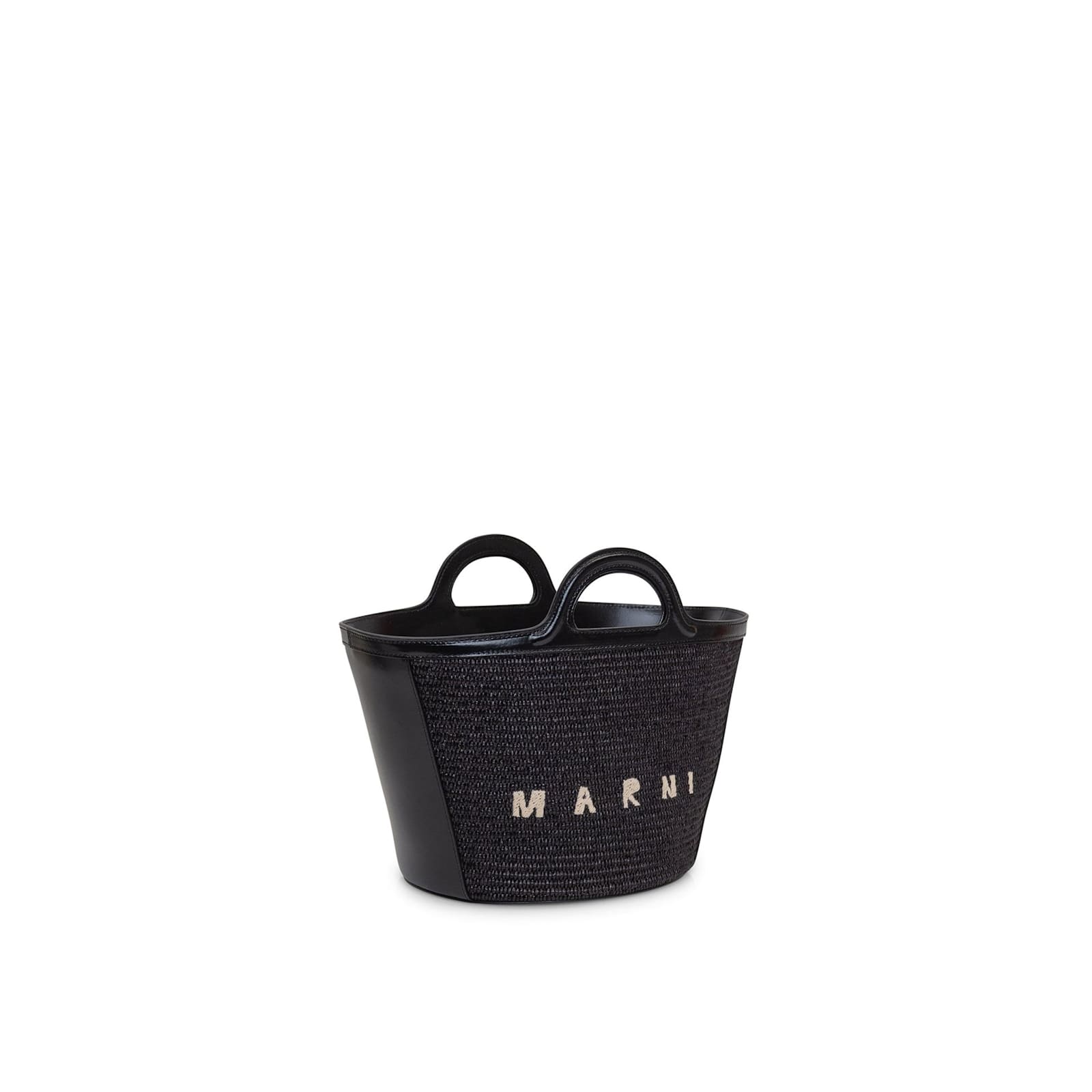 Shop Marni Tropicalia Logo Bag In Black