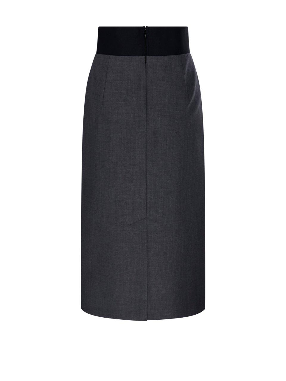 Shop Sportmax Zip Detailed Long Skirt In Dark Gray