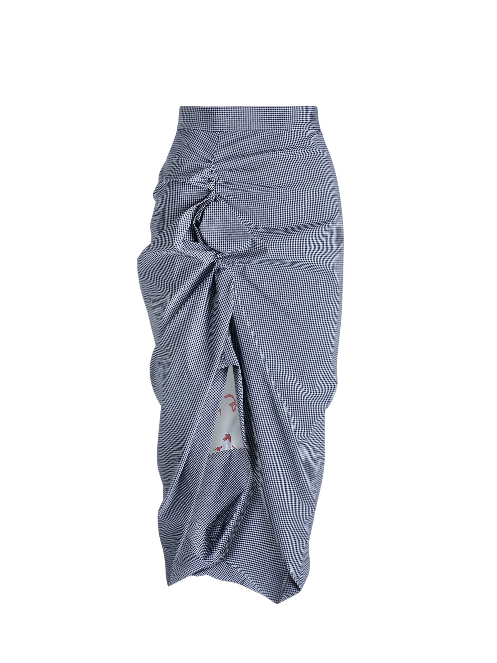 Shop Vivienne Westwood Gray Gathered Midi Skirt In Grey