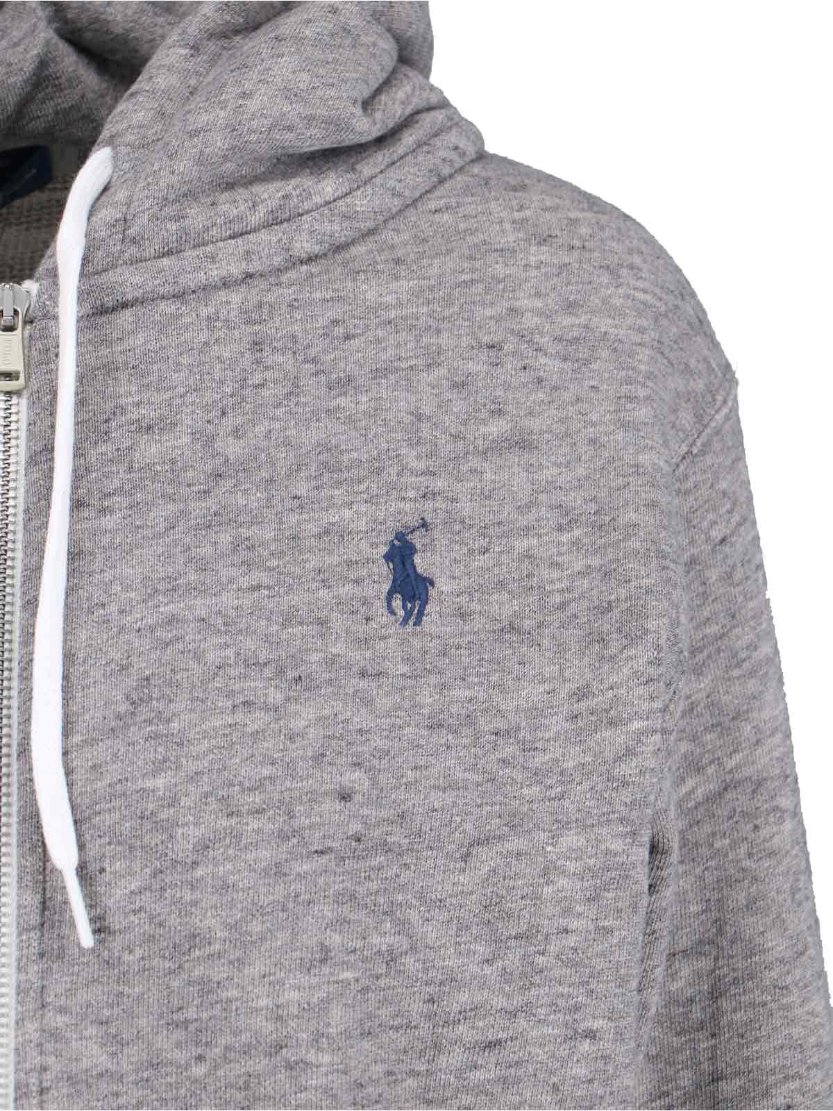 Polo Ralph Lauren Relaxed-fit Full-zip Hoodie With Drawstring In Gray