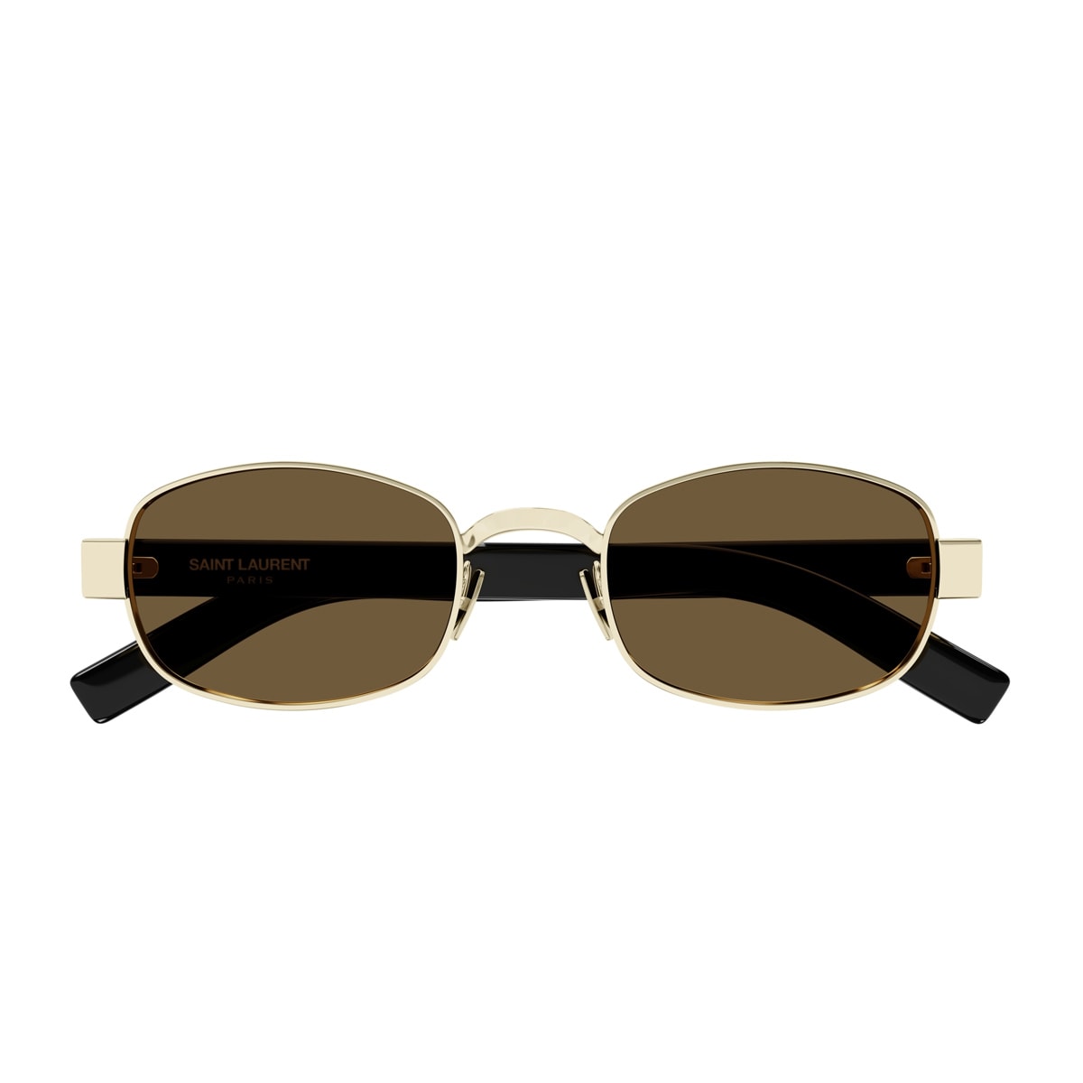 Saint Laurent Sl 706 Linea Sl Logo 001 Gold Black Brown Sunglasses In Gold