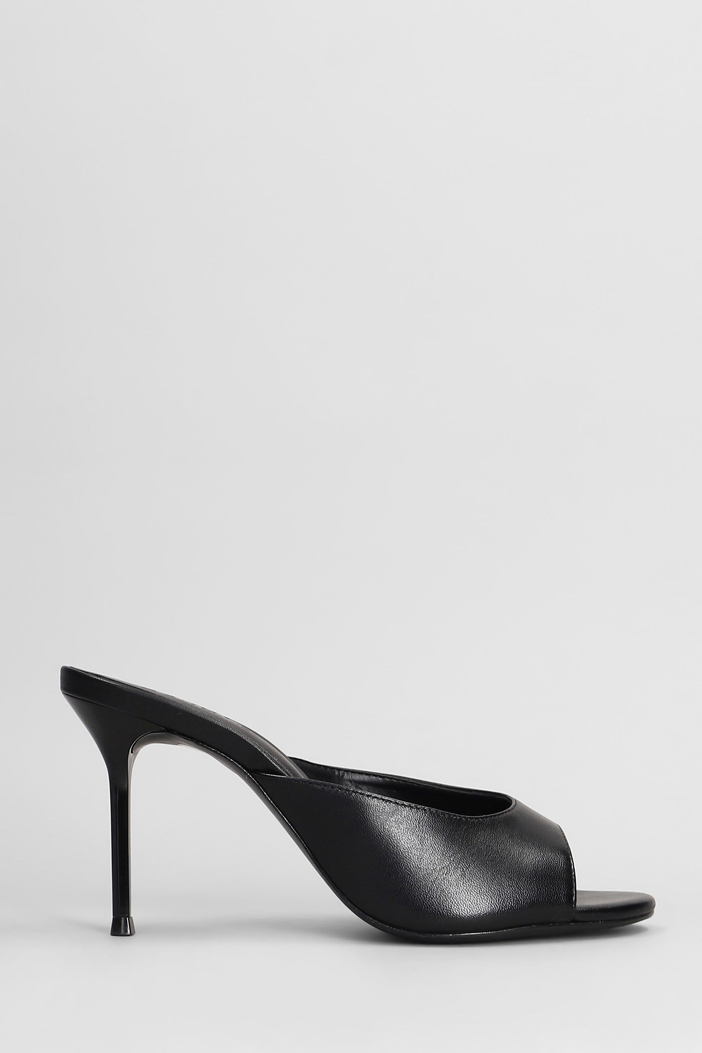 SCHUTZ SLIPPER-MULE IN BLACK LEATHER 