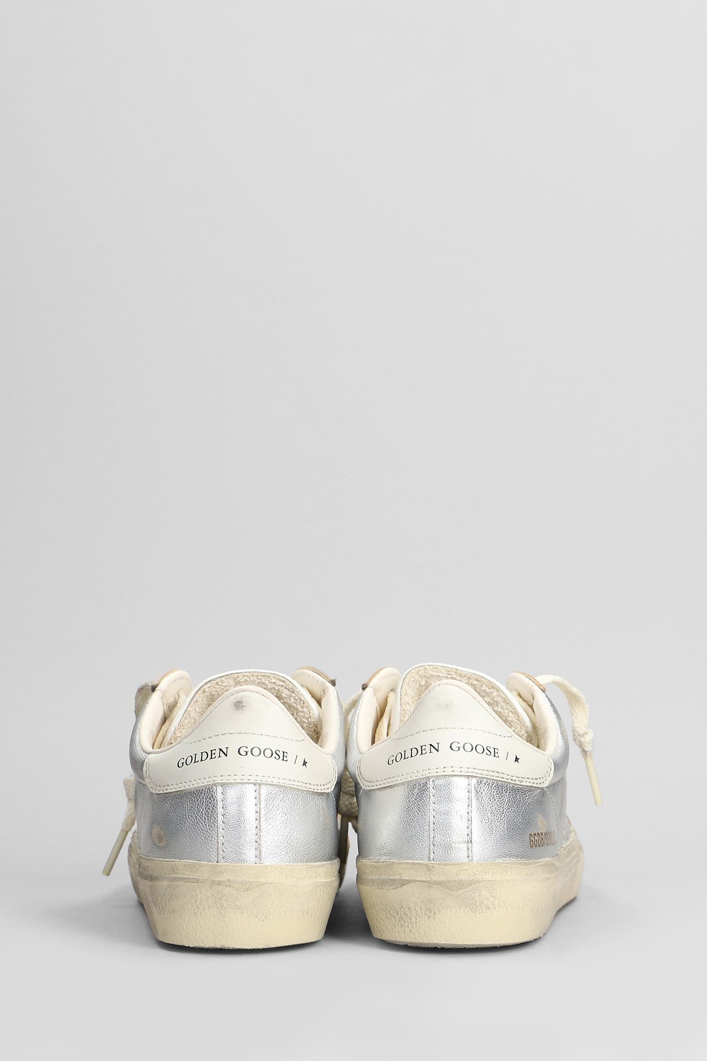 Shop Golden Goose Soul Star Sneakers In Silver Leather