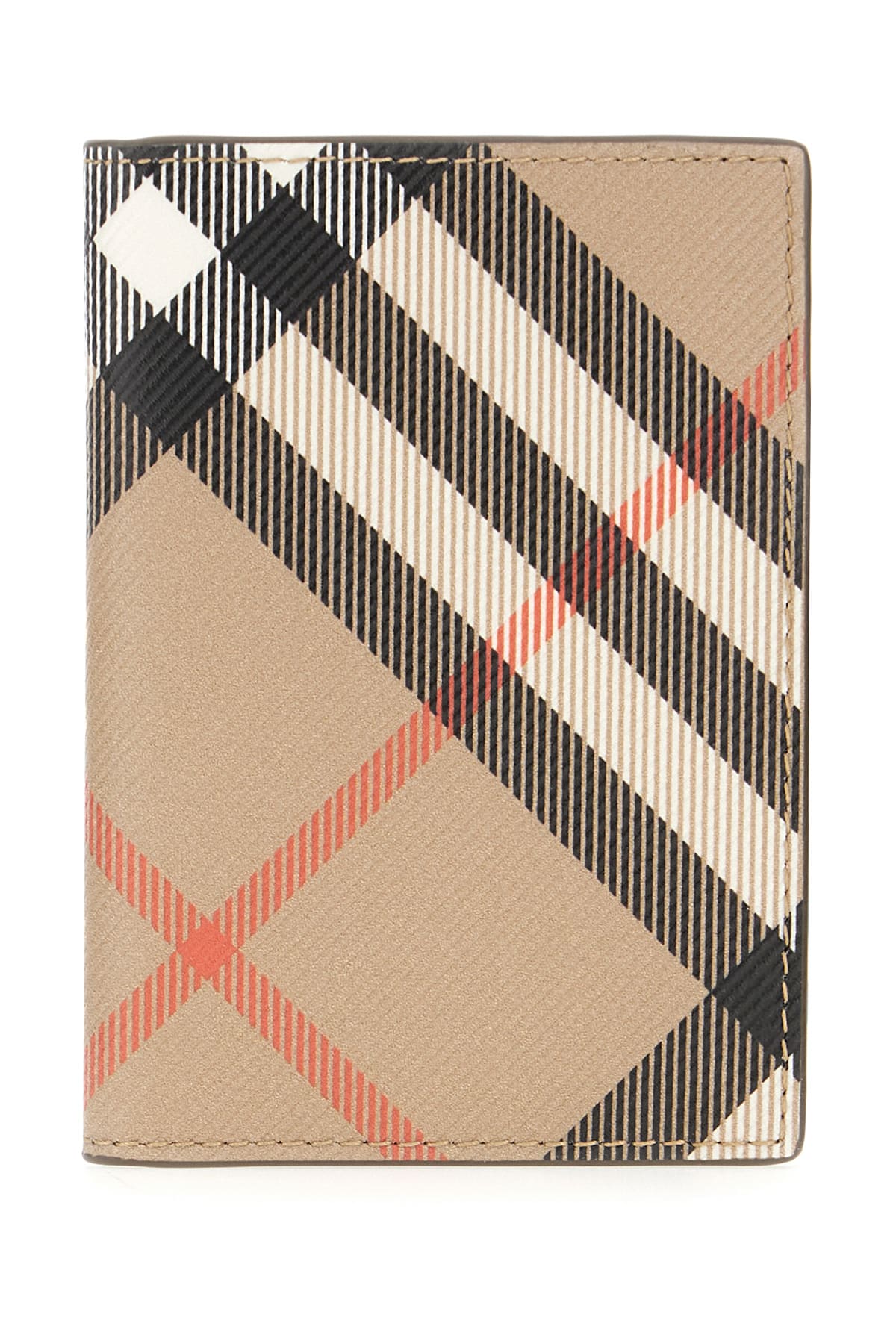 Burberry Printed Fabric Card Holder In Sand