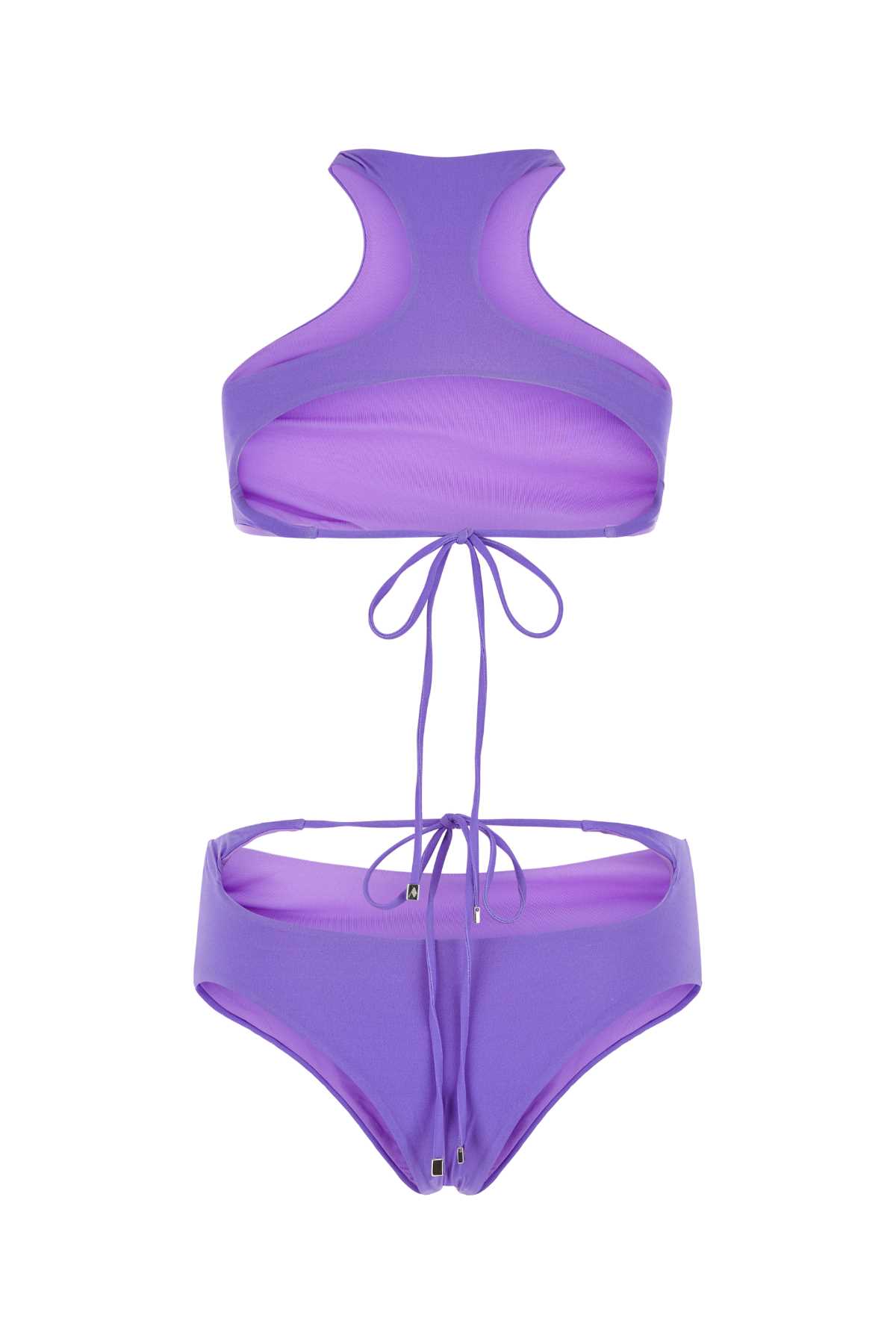 Shop Attico Lilac Stretch Nylon Bikini In Violet