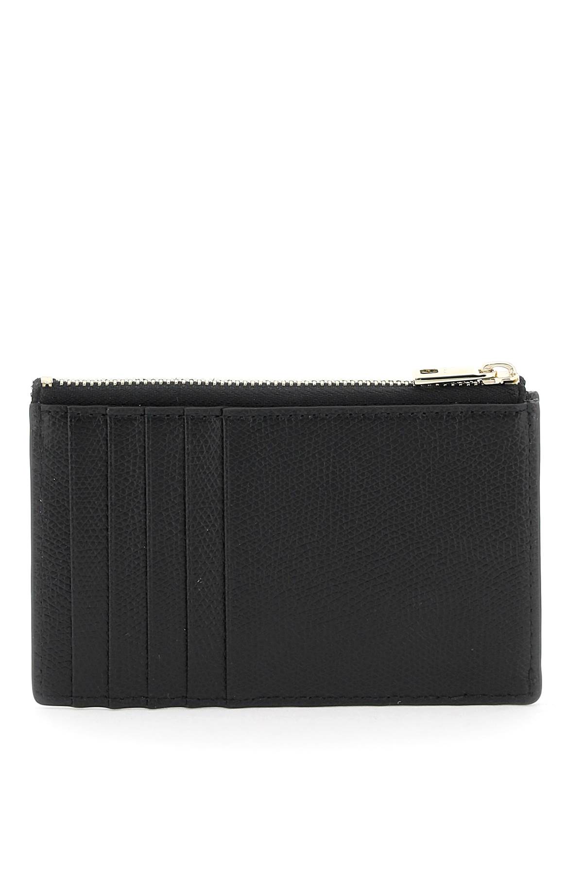 Furla Black Leather Camel Card Holder In Nero (black)