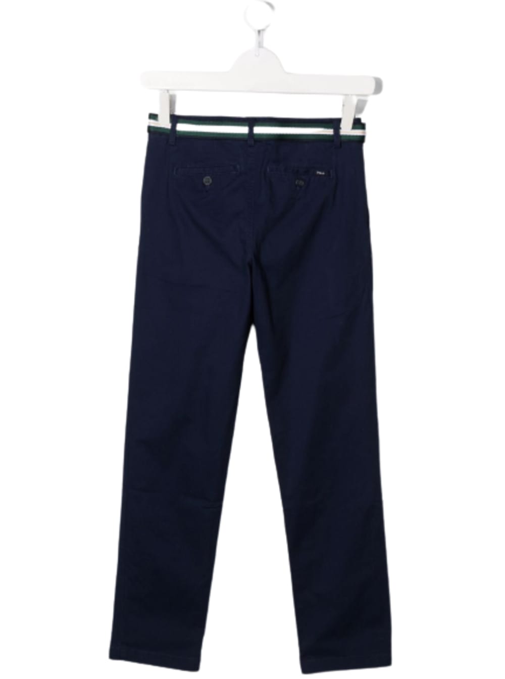 Shop Polo Ralph Lauren Kids Boys Blue Cotton Trousers With Belt