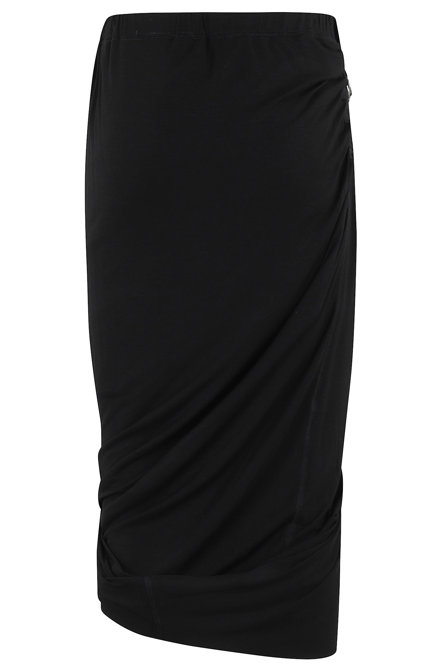 Helmut Lang Draped Jersey Skirt With Adjustable Side Strap In Black