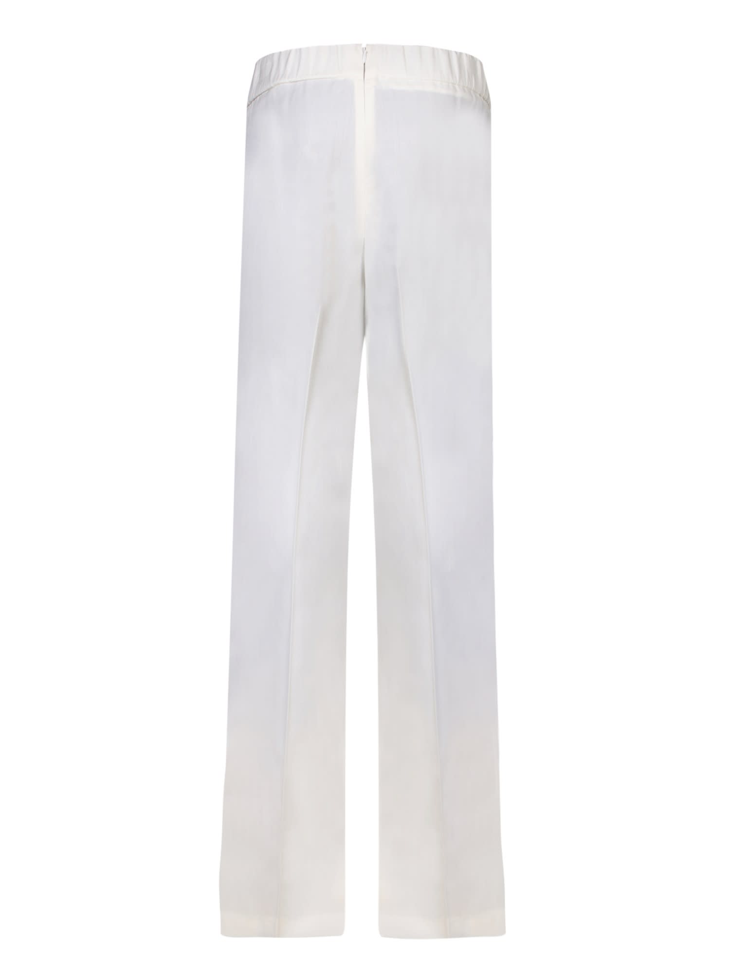 Shop Dolce & Gabbana Logo Plaque White Trousers