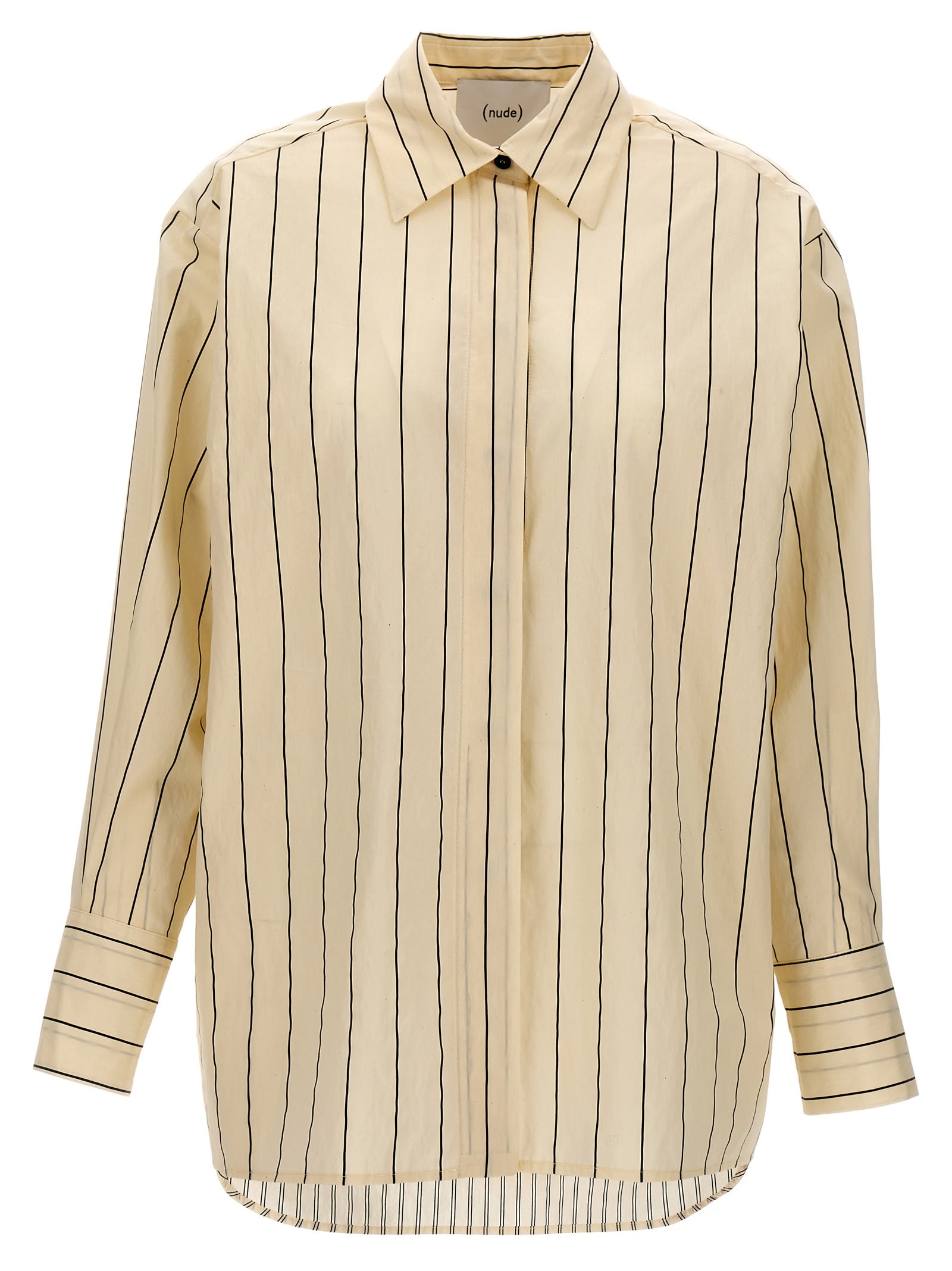 Shop Nude Striped Shirt In White/black
