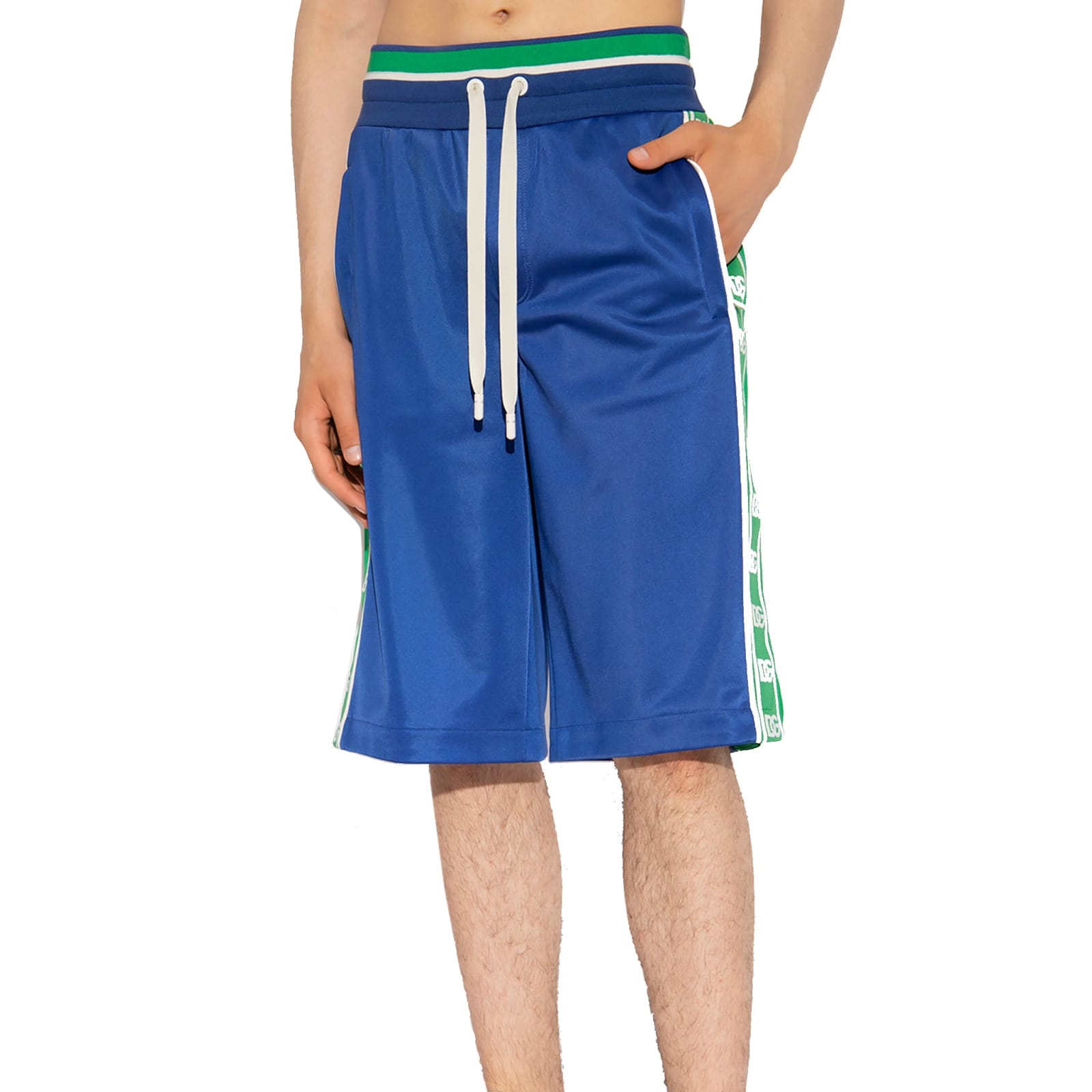 Shop Dolce & Gabbana Logo Shorts In Blue