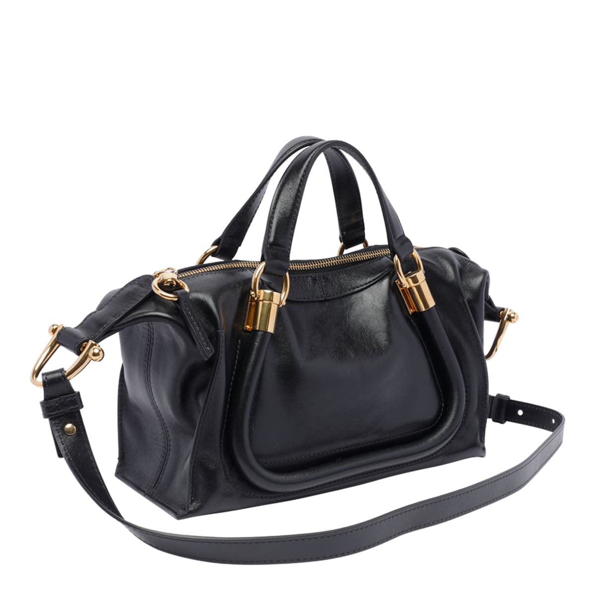 Shop Chloé Paraty 24 Small Handbag In Black