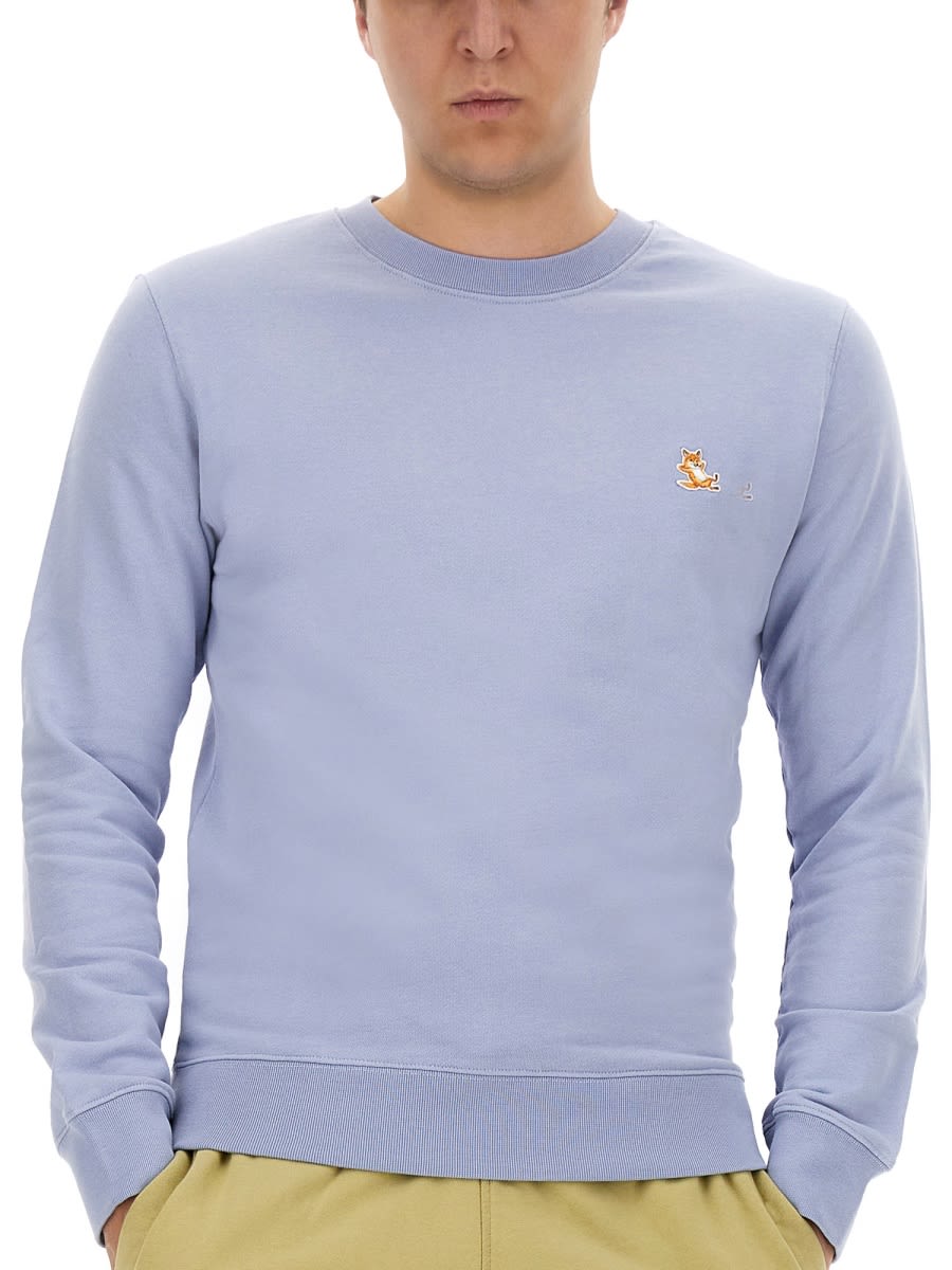Shop Maison Kitsuné Chillax Fox Sweatshirt In Lilac