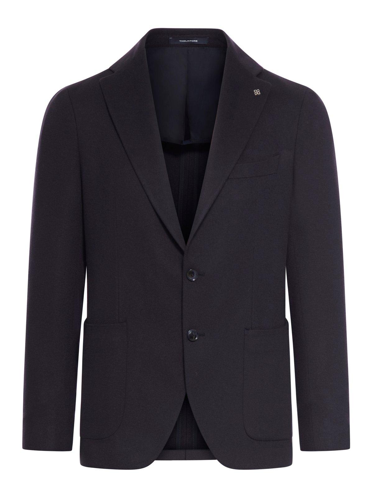 Shop Tagliatore Single-breasted Oxford Blazer In Blue