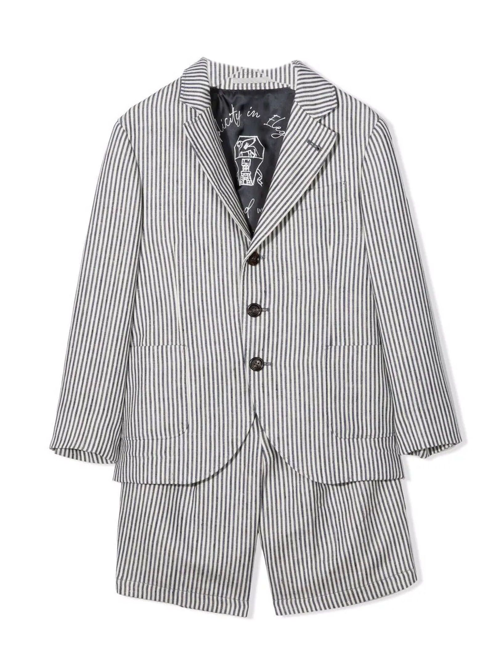 Brunello Cucinelli Black Linen Two-peice Suit