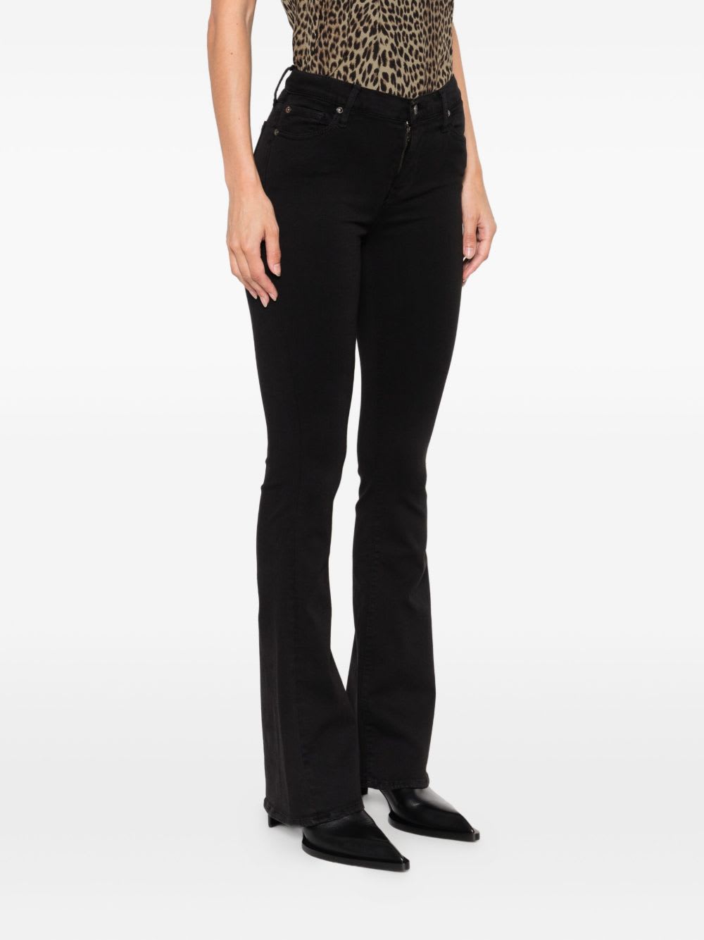 7 For All Mankind High-waisted Jeans In Black