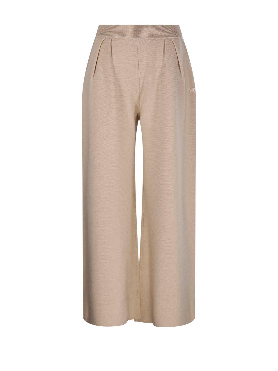 Logo Embroidered Wide Leg Pants