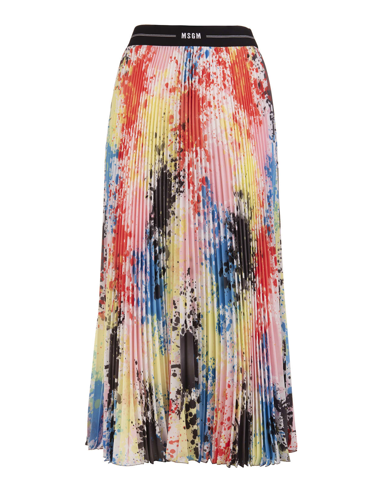MSGM Pleated Longuette Skirt With Color Spots Print