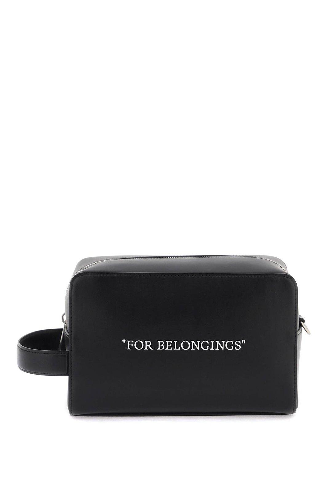 OFF-WHITE QUOTE-PRINT ZIP-UP WASH BAG