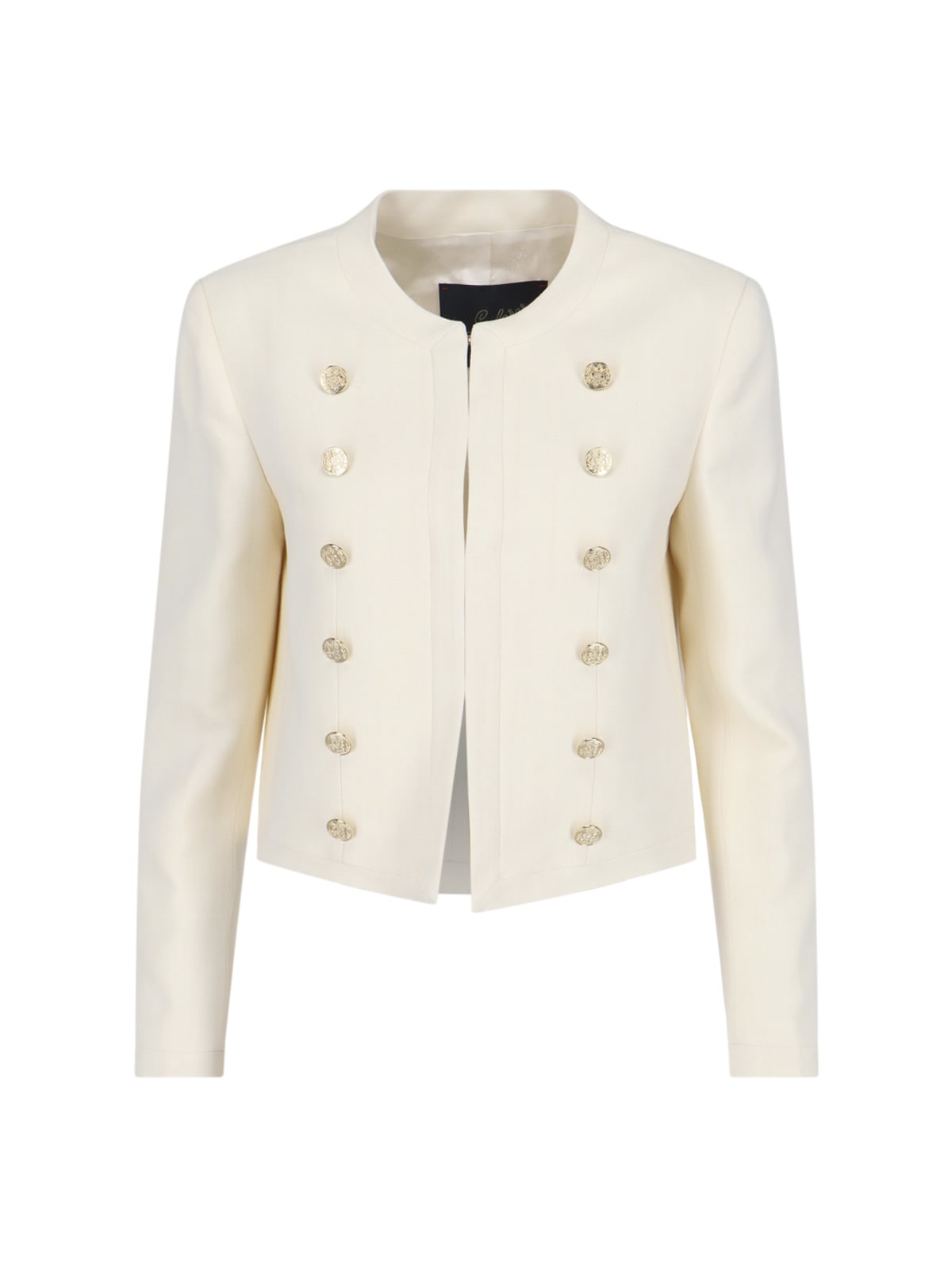 The Seafarer Button Detail Jacket In Crema