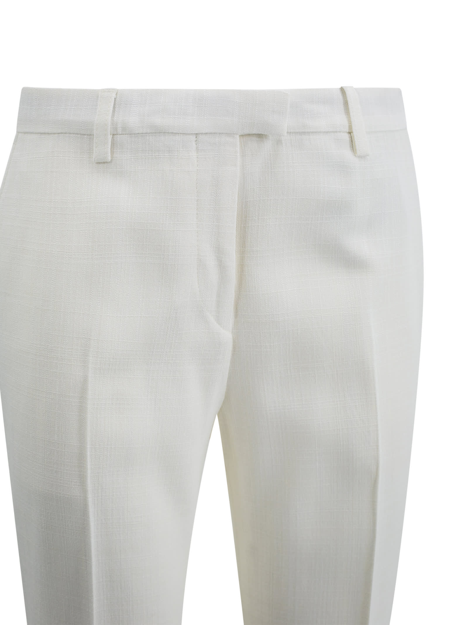 Shop Etro Straight-cut Trousers In White