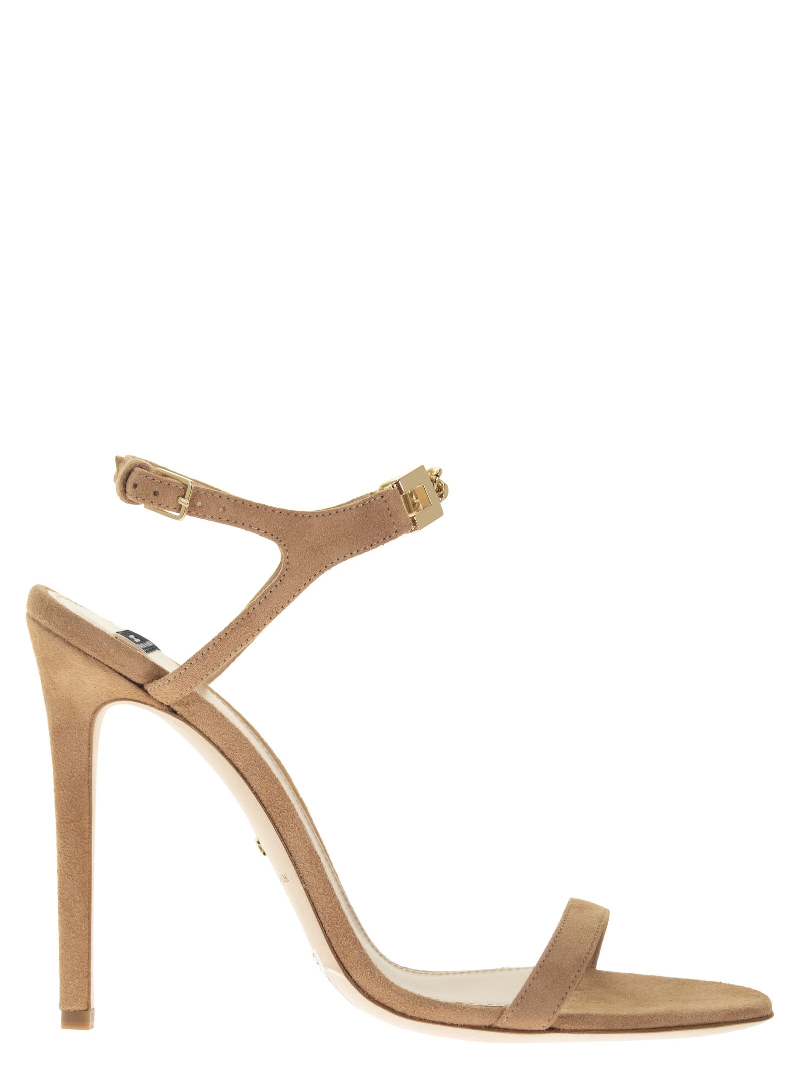 Elisabetta Franchi Open Toe Sandal With Logo Strap