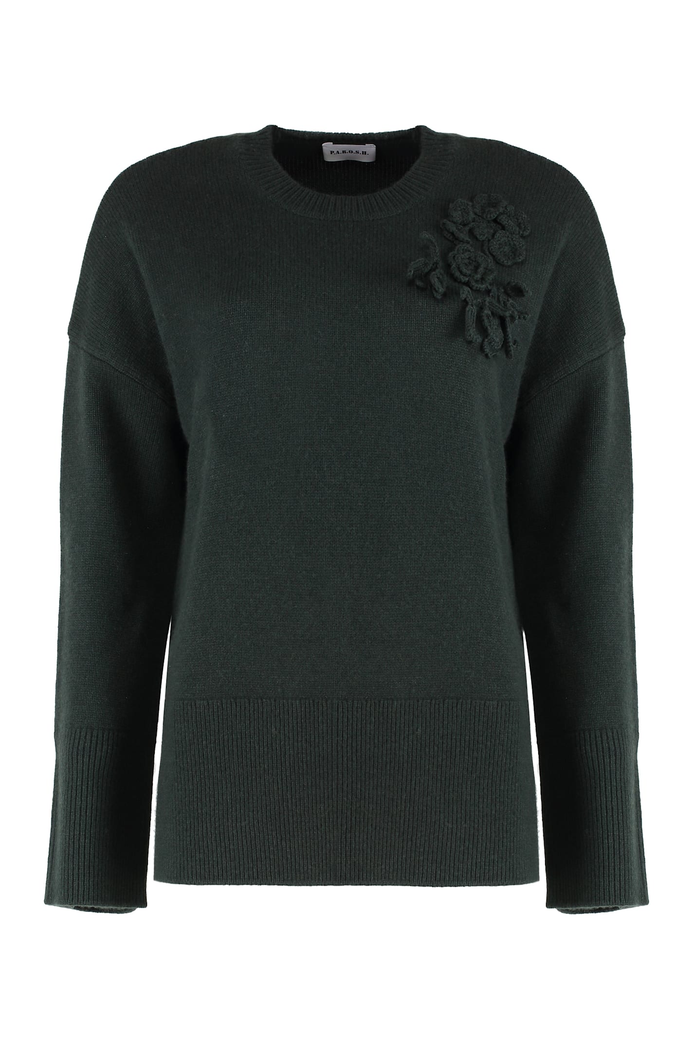 P.a.r.o.s.h Parosh Wool-blend Crew-neck Sweater In Green