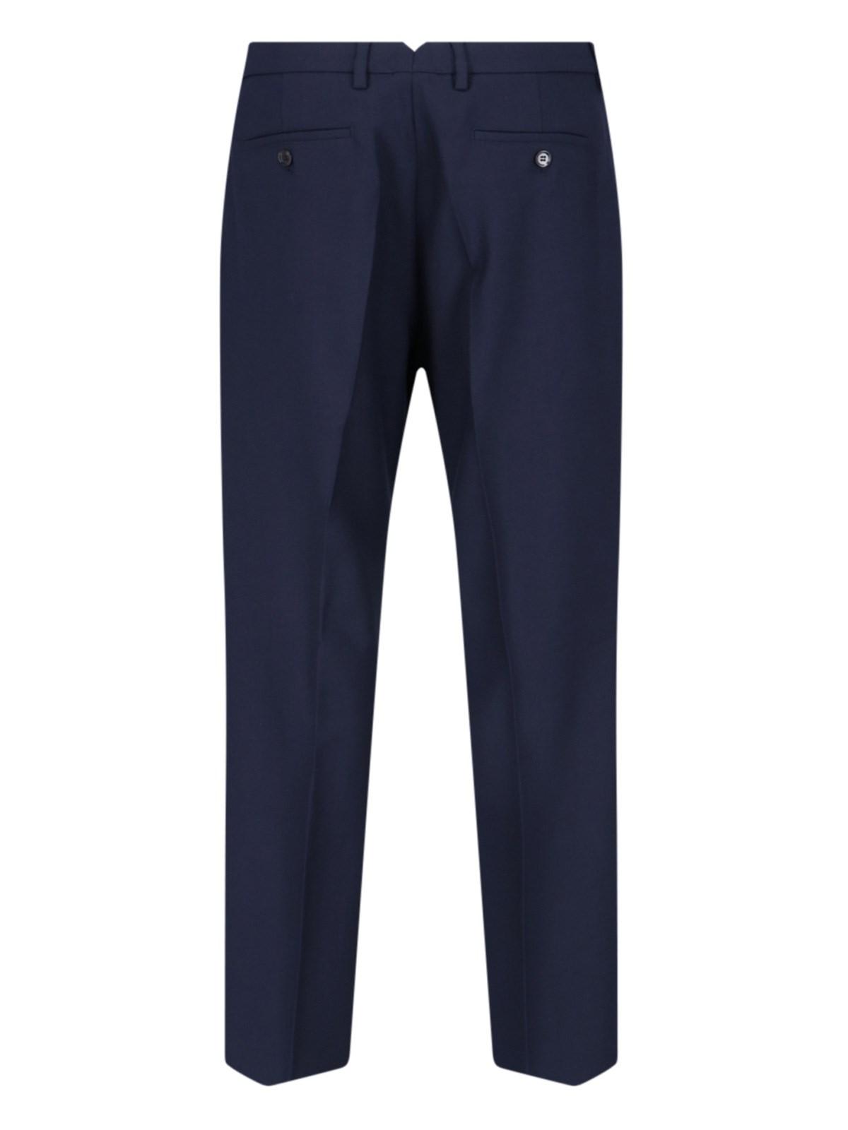 Shop Ami Alexandre Mattiussi Straight Pants In 4011 Navy Blue