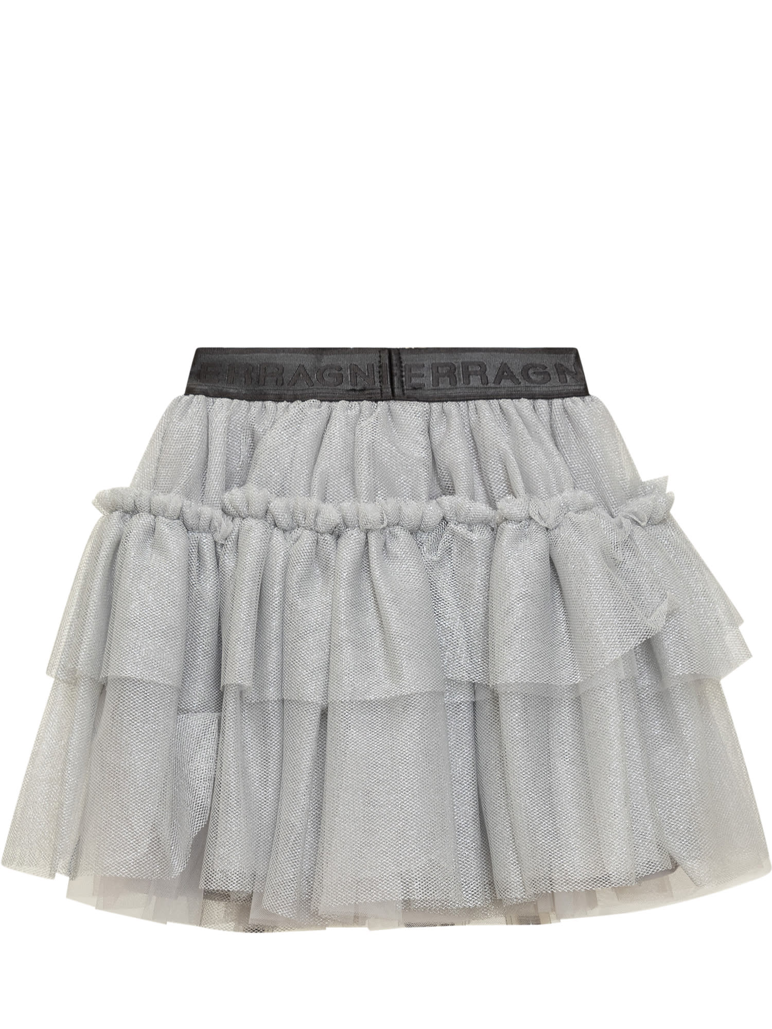 Shop Chiara Ferragni Skirt With Flounces In Glitter