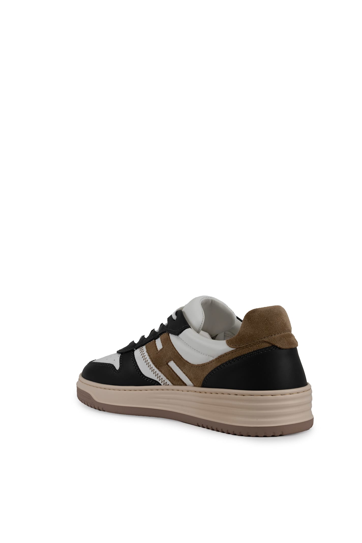 Shop Hogan H630 White Blue Sneakers In Bianco/marrone