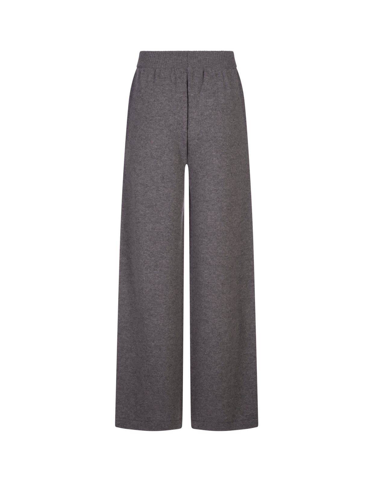 Shop Msgm Logo Embroidered Wide-leg Knitted Trousers