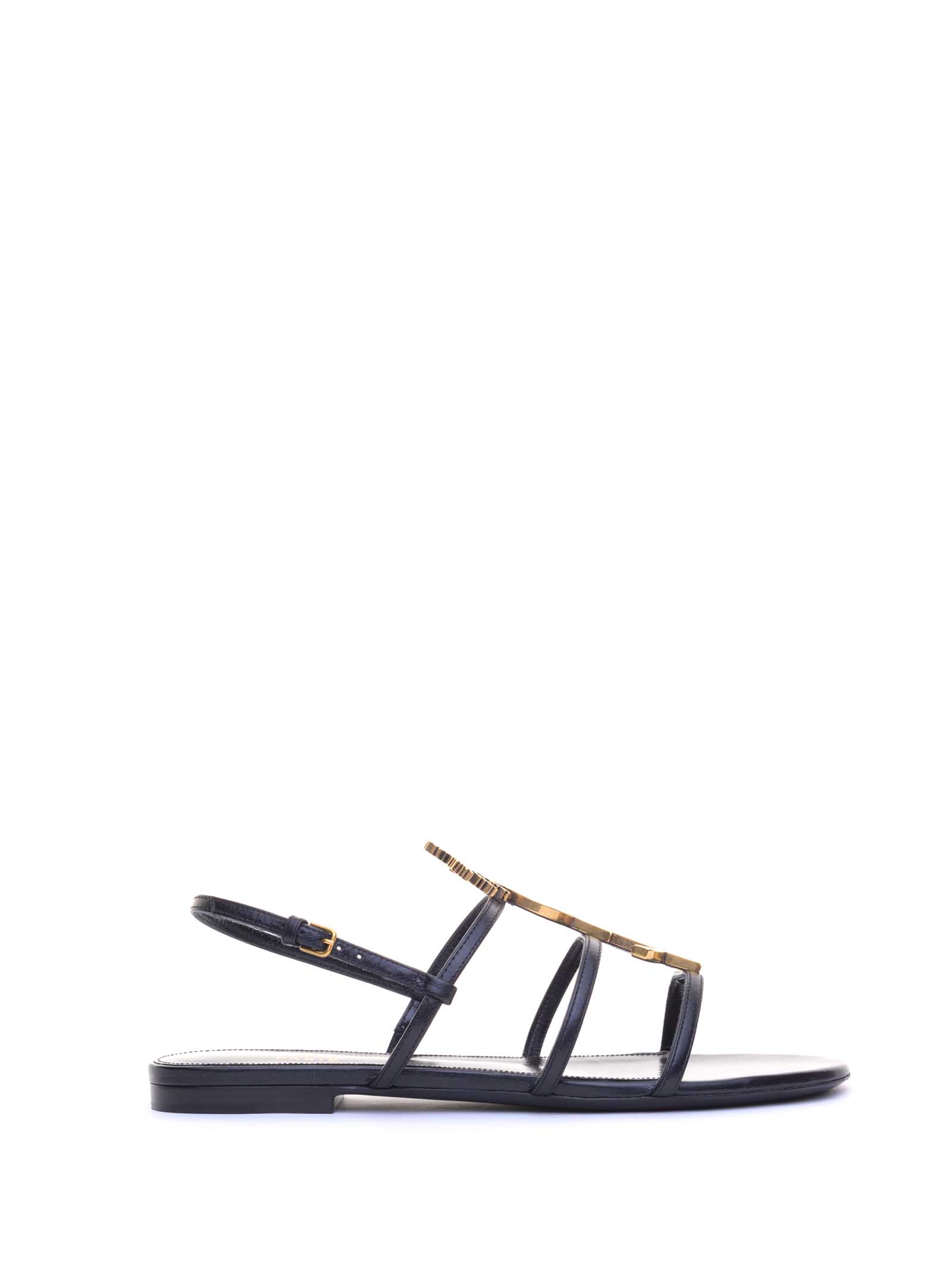 SAINT LAURENT CASSANDRA FLAT SANDALS,11234776