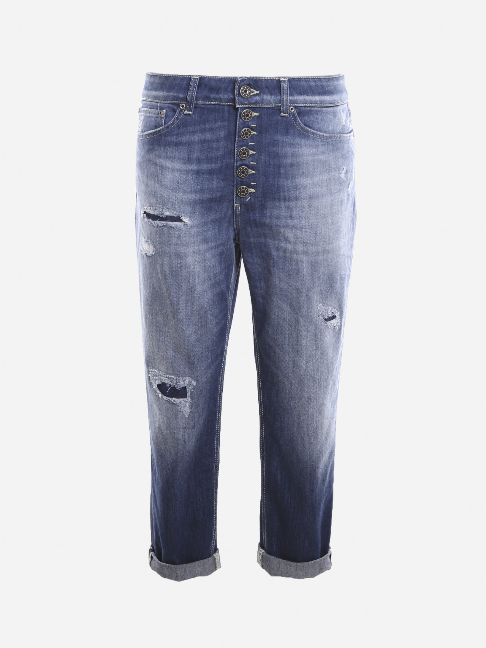 Dondup Used-effect Denim Jeans With Cuts