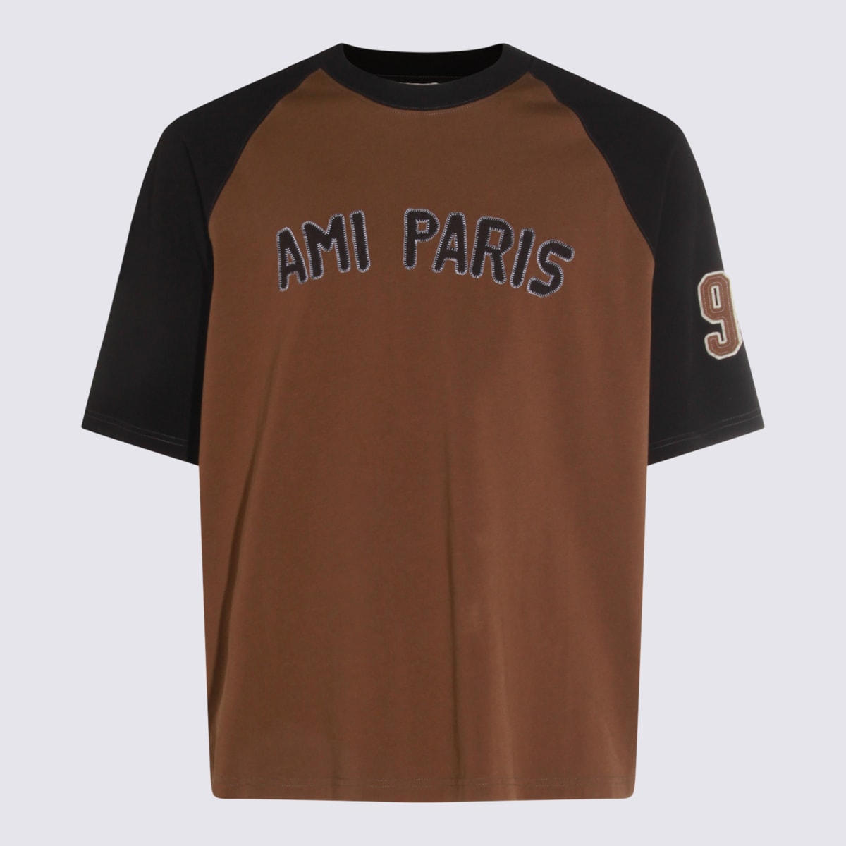 Ami Alexandre Mattiussi Ami Paris Men Cotton Colorblock T-shirt In Gold