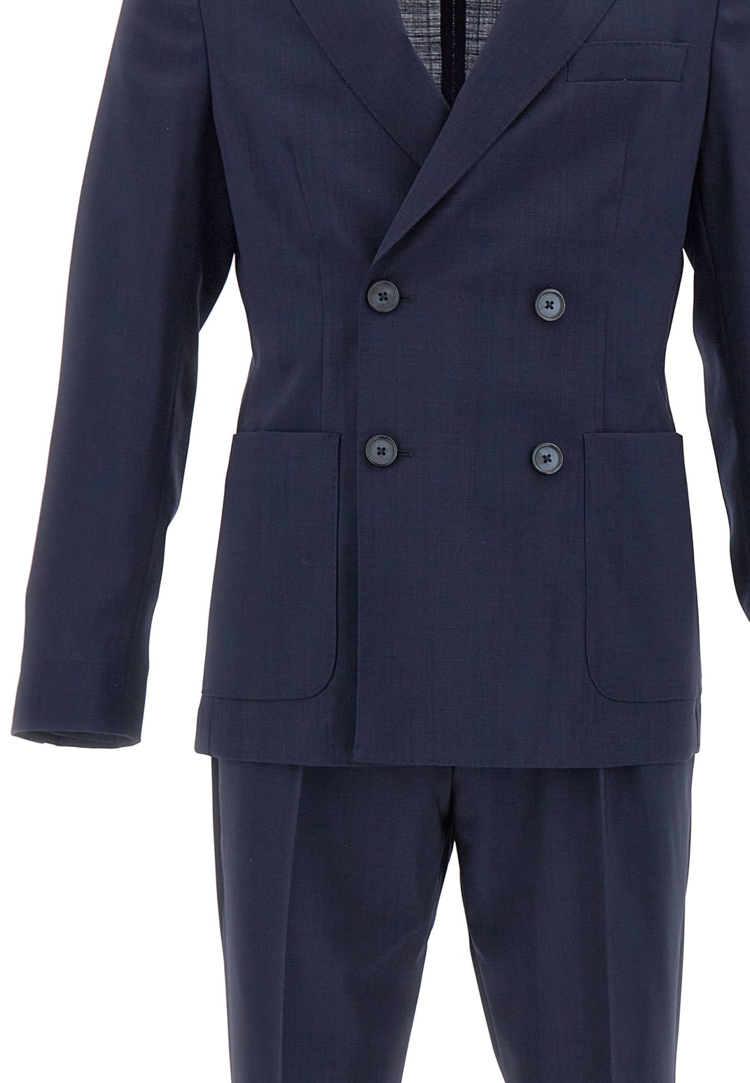 Shop Hugo Boss C-hanry Fresh Wool Two-piece Suit In Blue